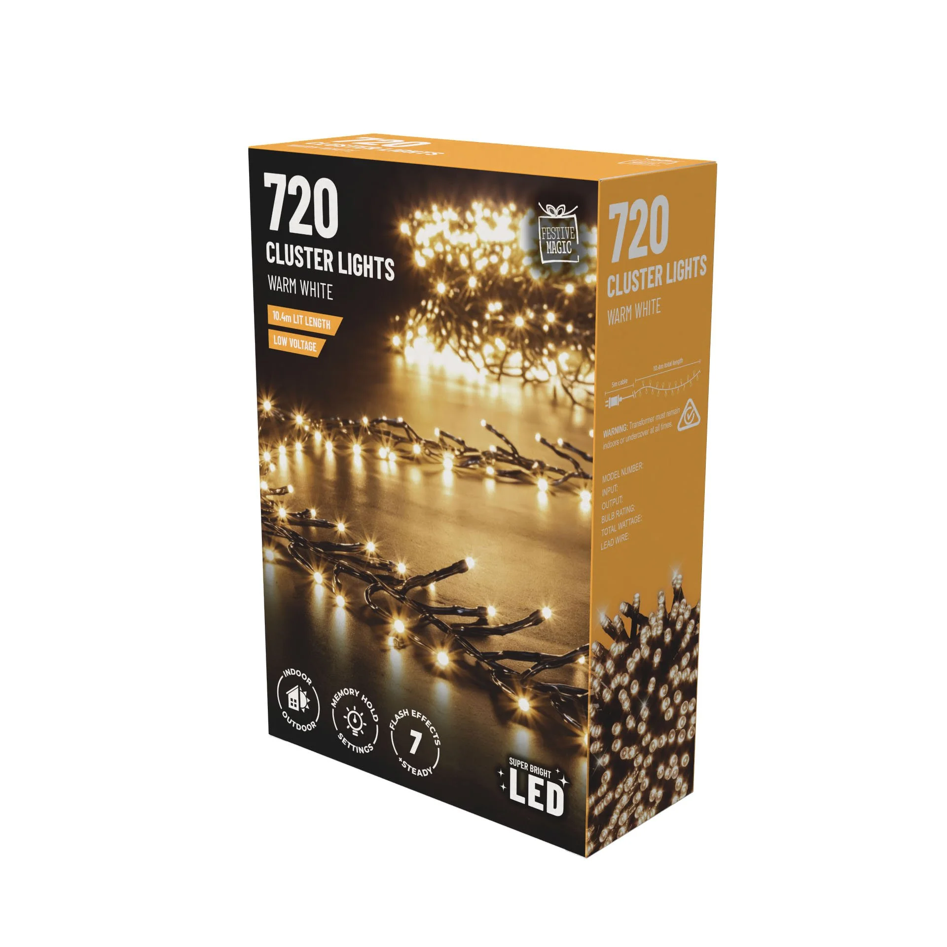 720 LED Cluster Lights – Warm White