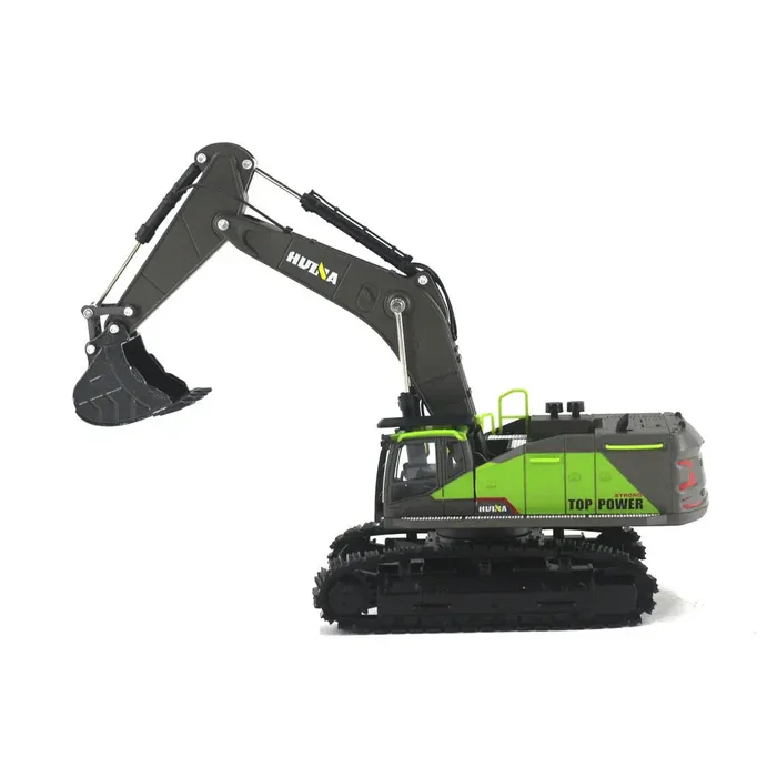 Huina 1:50 RC Diecast Excavator – realistic remote‑controlled excavator with movable arm, bucket, lights, and sounds