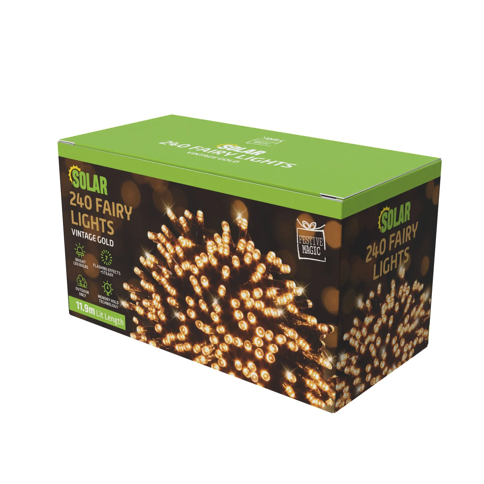 240 LED Solar Fairy Lights – Vintage Gold