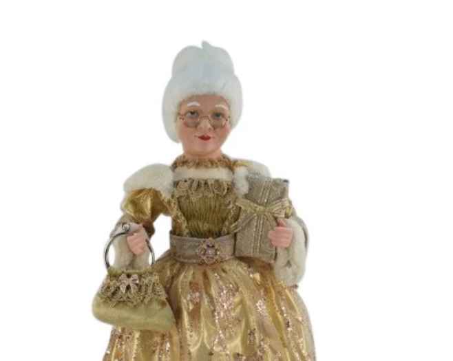 60cm Standing Mrs Claus Gold