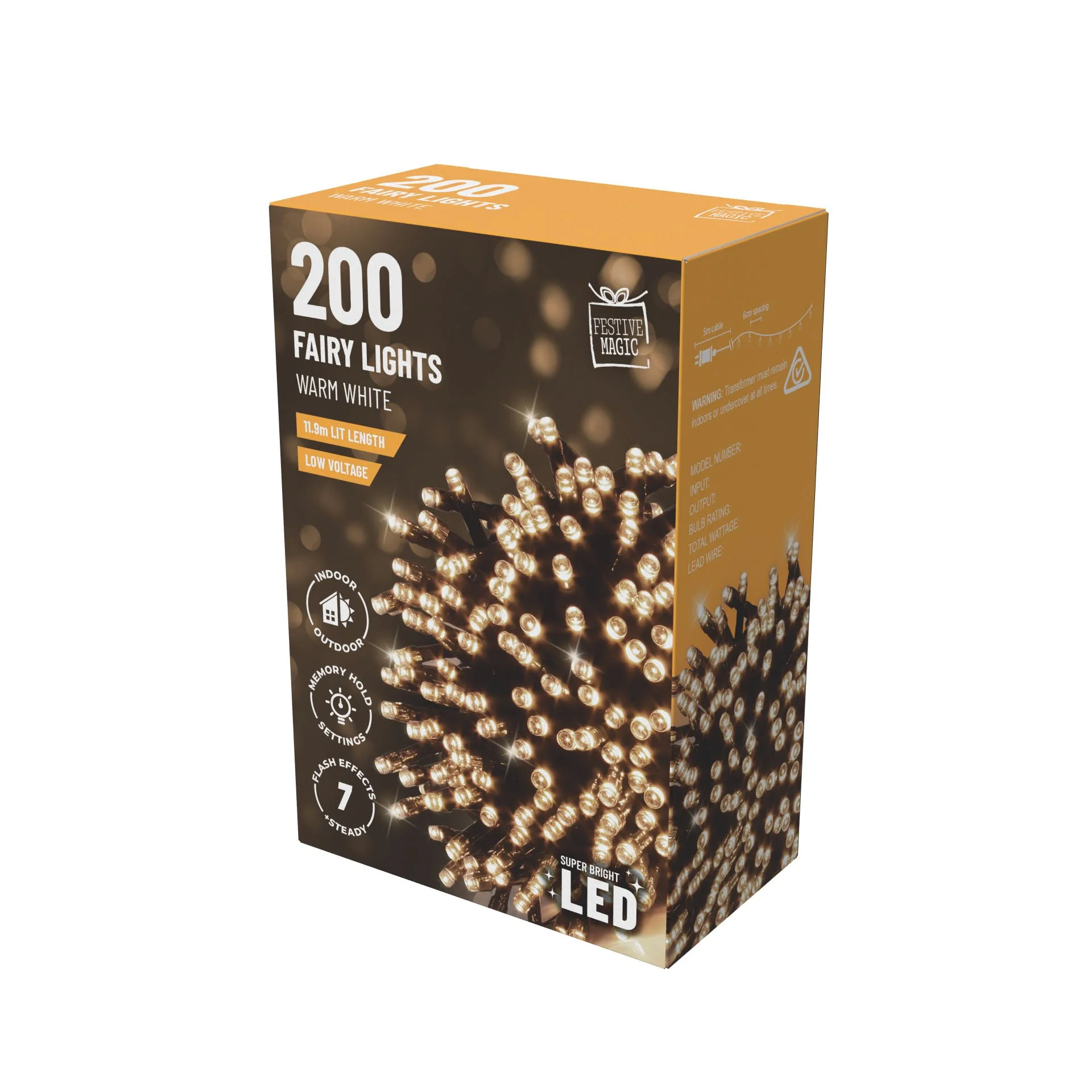 200 LED Flashing Lights – Warm White