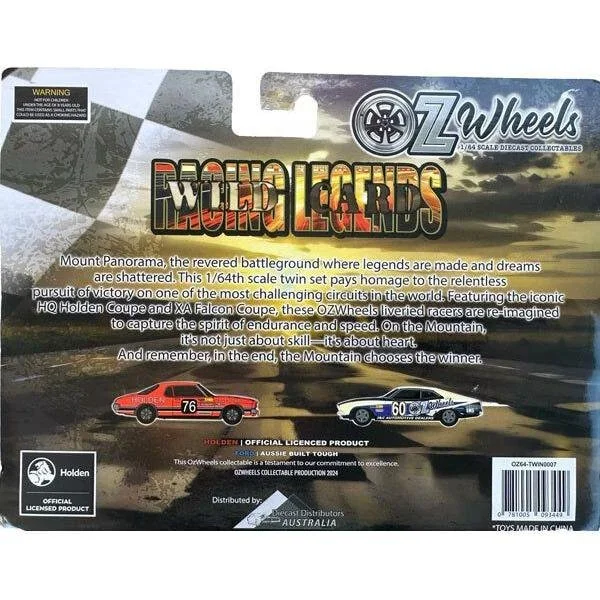 Die-cast model cars – Holden HQ Coupe & Ford XA Coupe racing set
