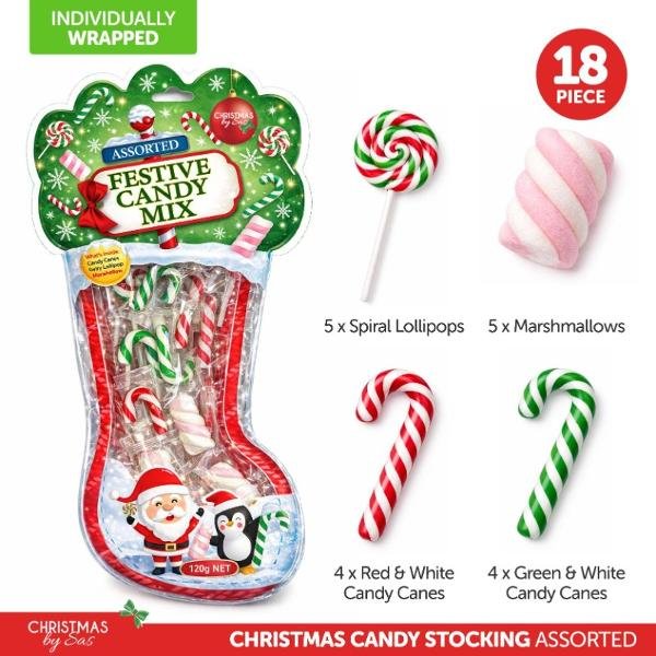 Assorted Candy Christmas Stocking - 18 pieces
