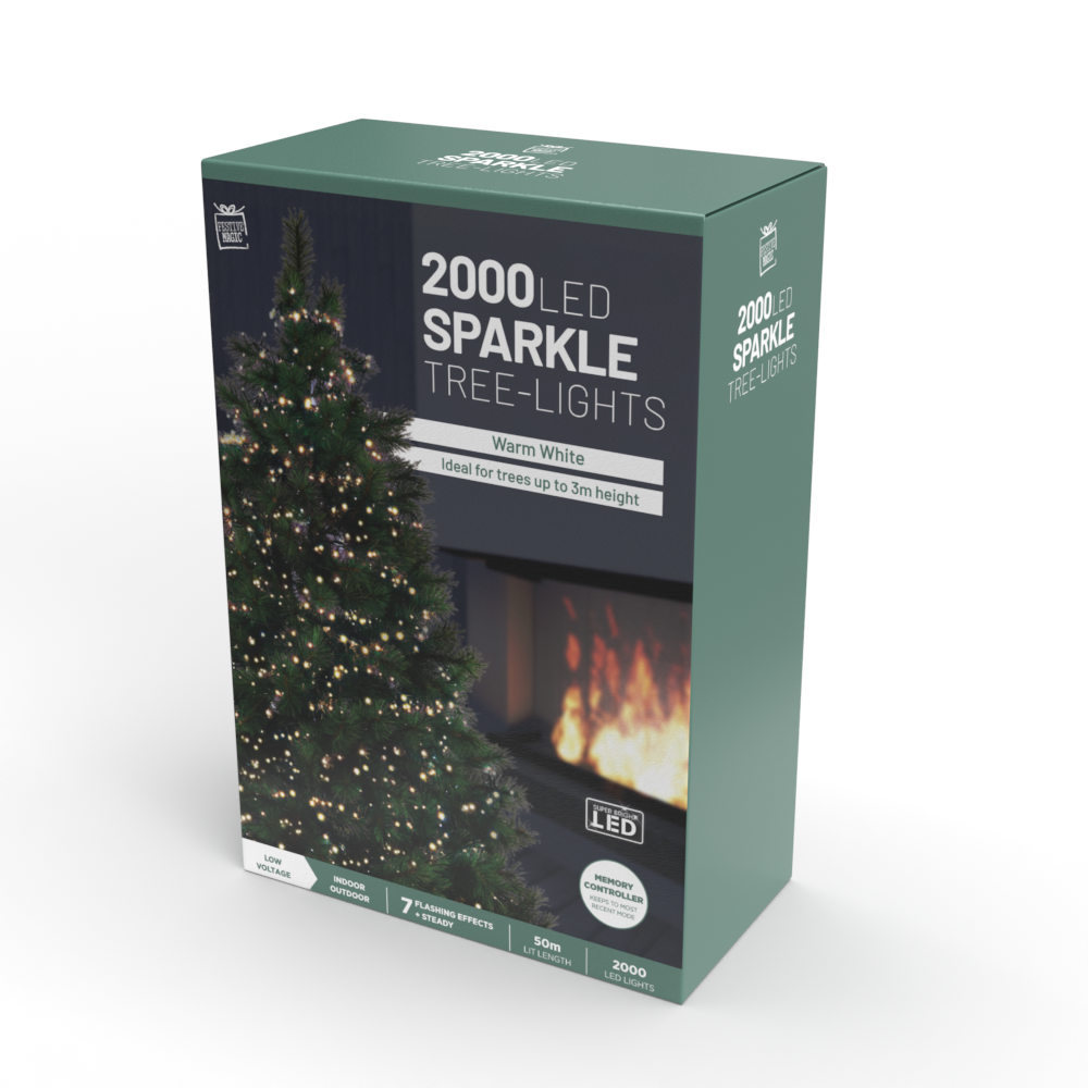 Treebrite Compact Fairy Lights – 2000 LEDs Warm
