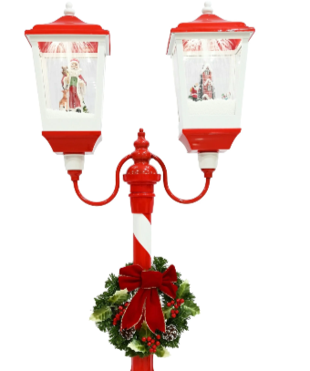 LED Musical Lamppost Double Lanterns - 180cm