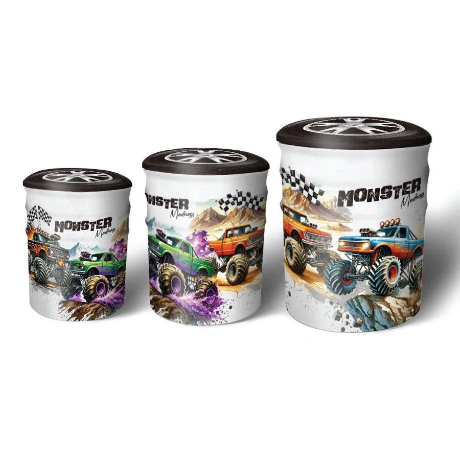 Monster Truck Tin Ottoman