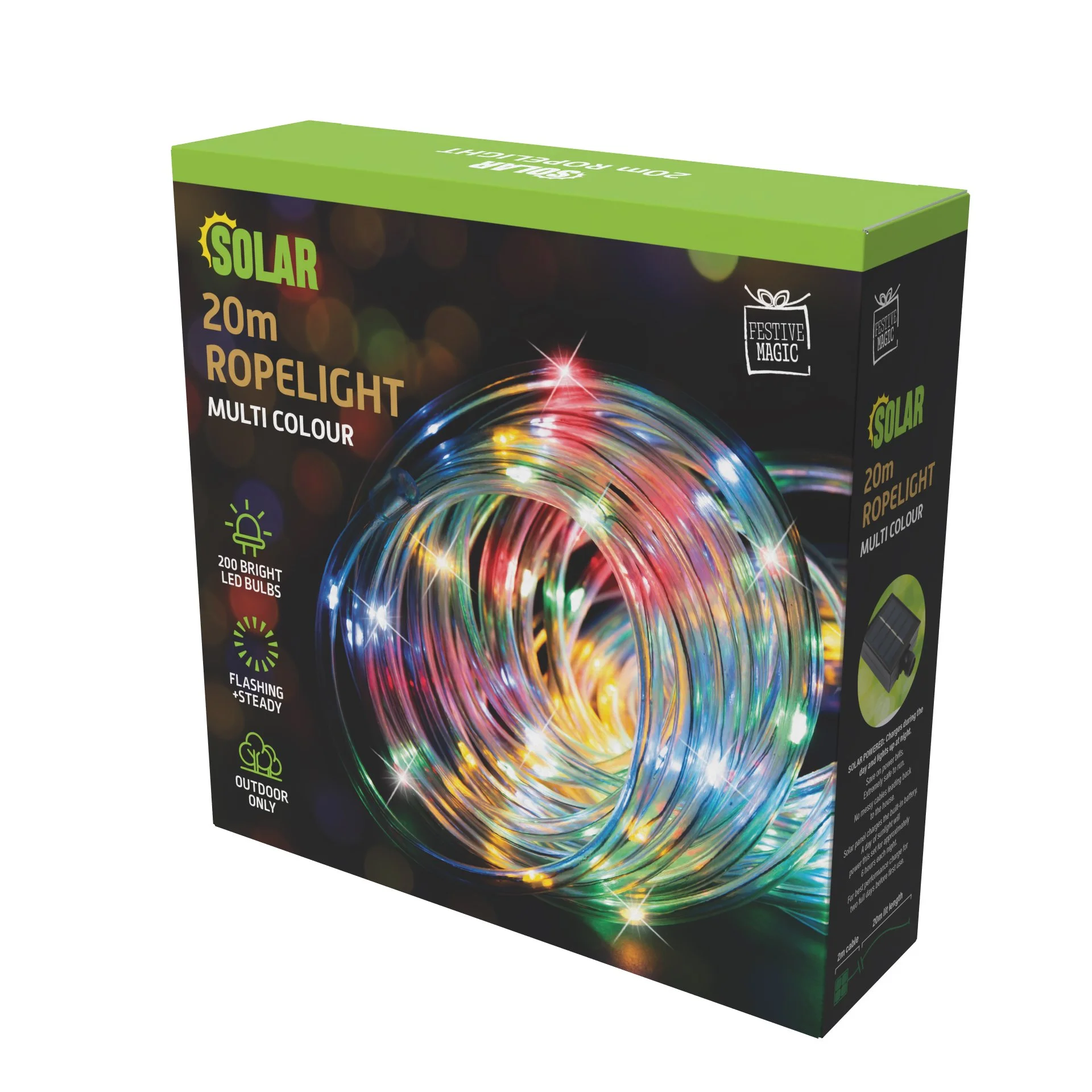 Solar Tube Light 20m Multi Colour