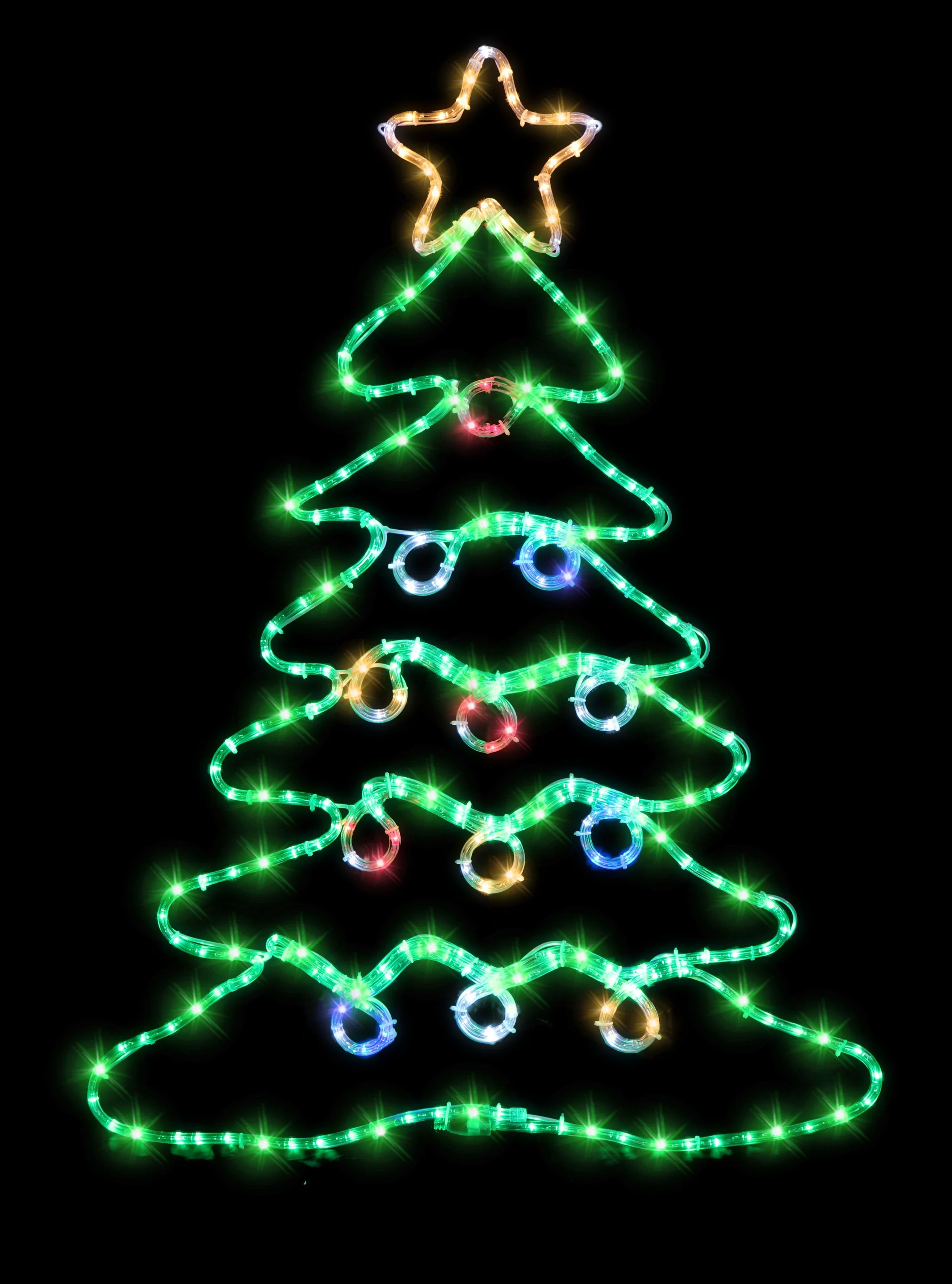 LED Ropelight Tree w/ Baubles – Twinkle Effect (70 x 2 x 99 cm)