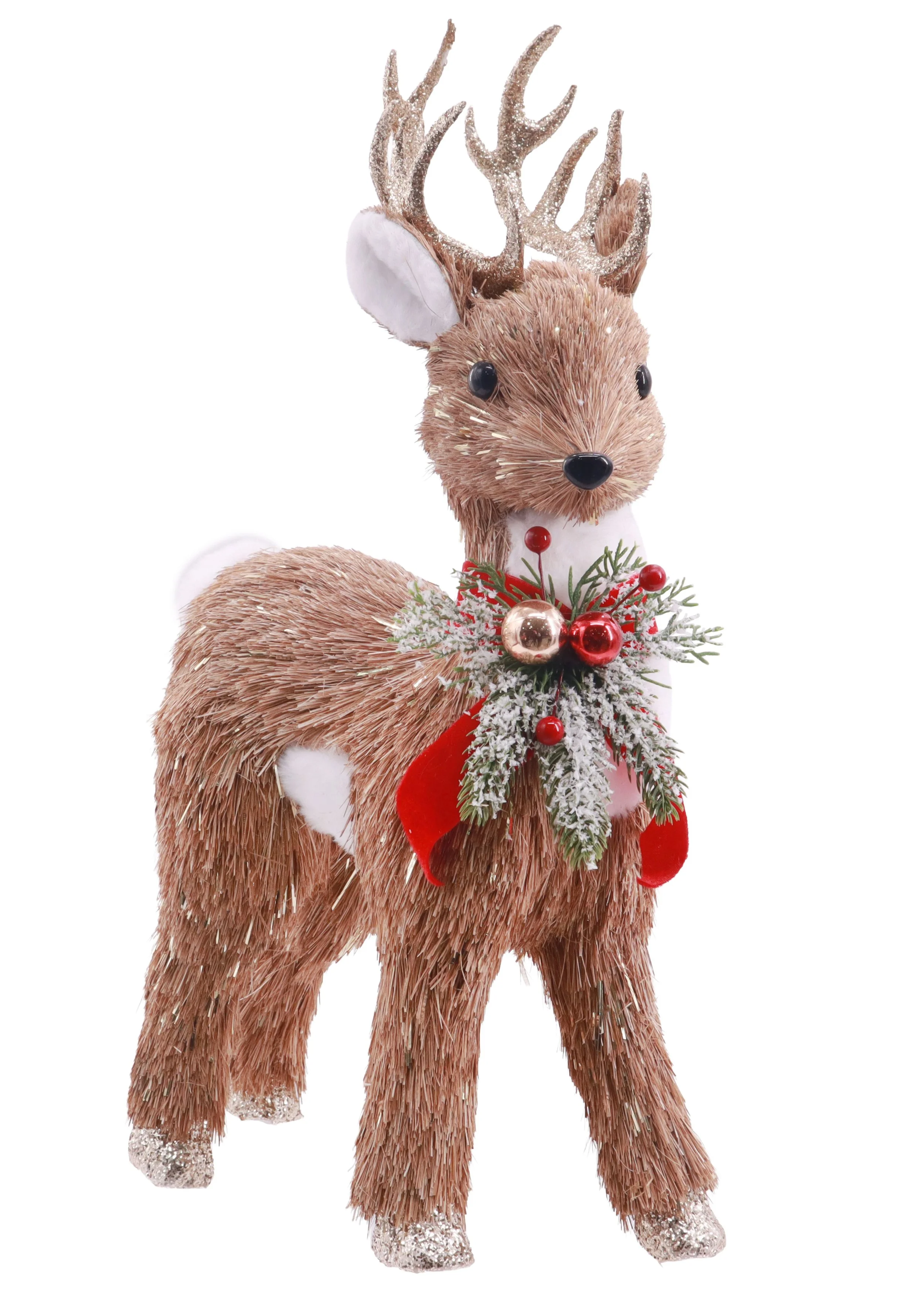 Sisal Decorated Reindeer Standing 48cm