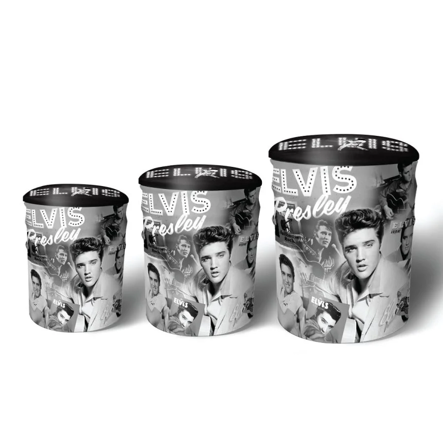Elvis Tin Ottomans Set - 3 Sizes