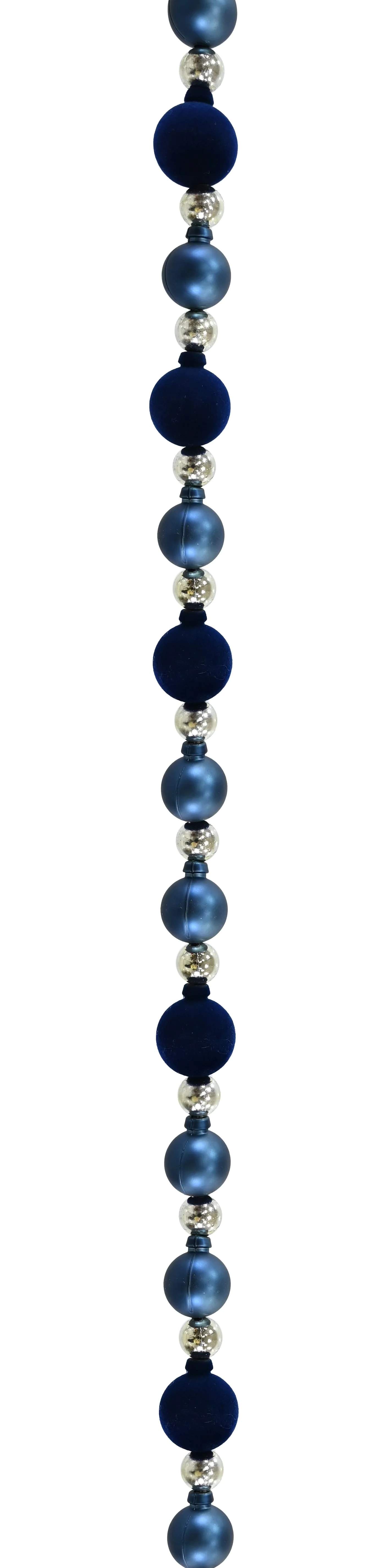 Flocked Bauble Garland Navy 2.1m
