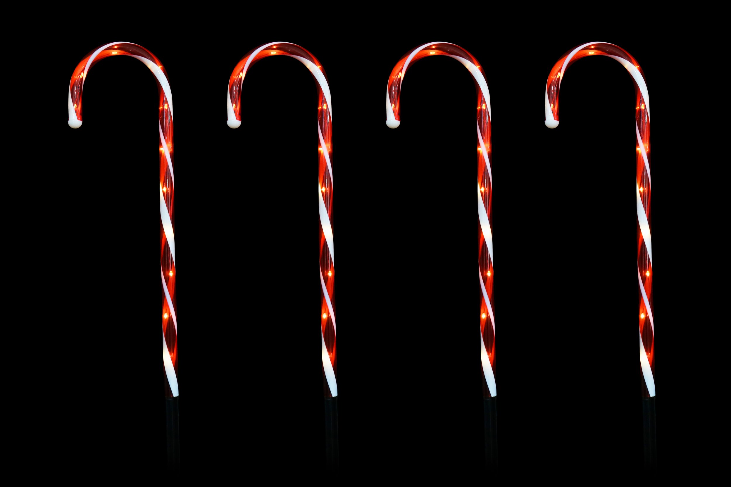 Solar Candy Cane Path Stakes 4-Pack