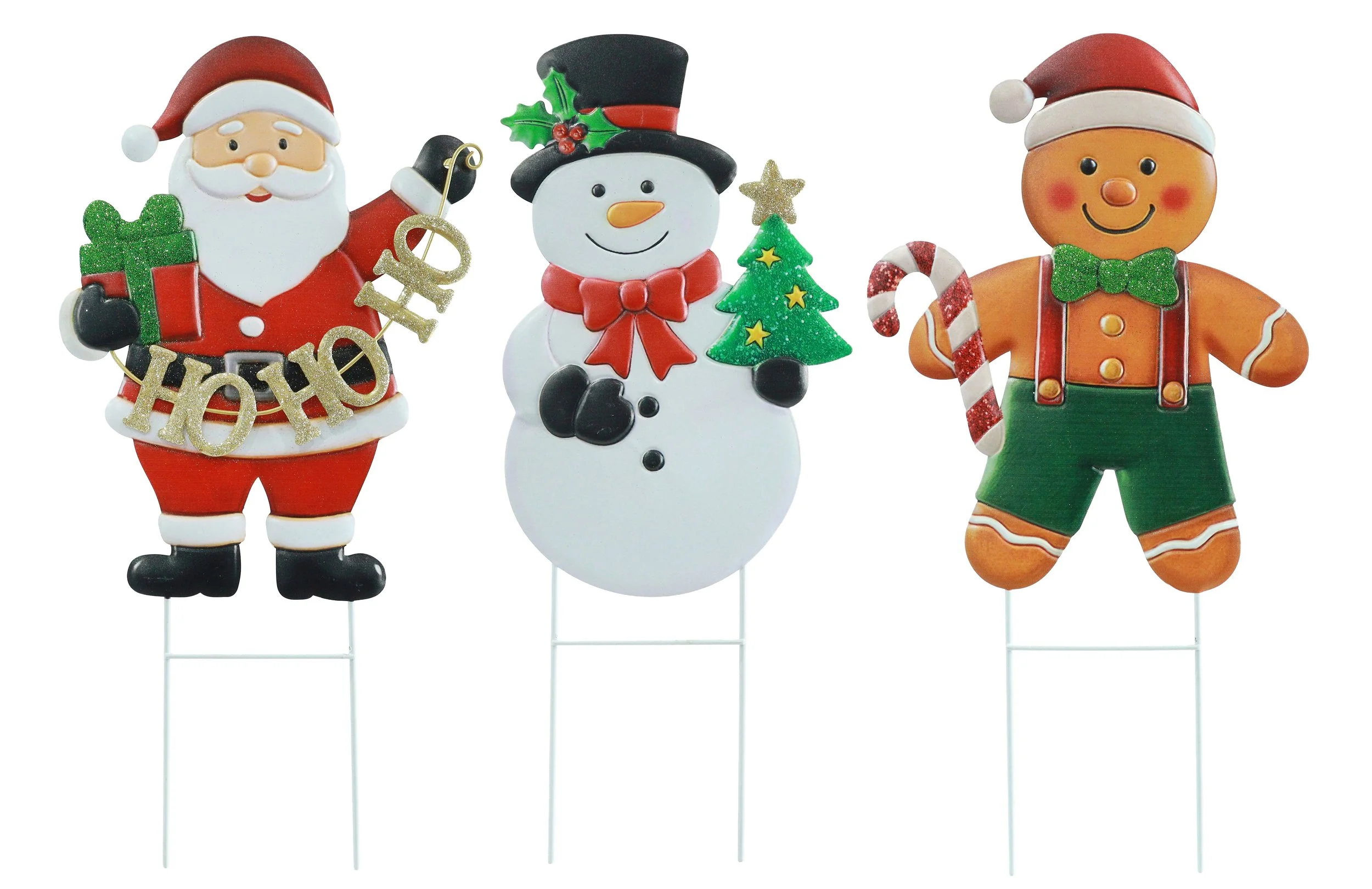Festive Metal Yard Stake 47cm Assorted