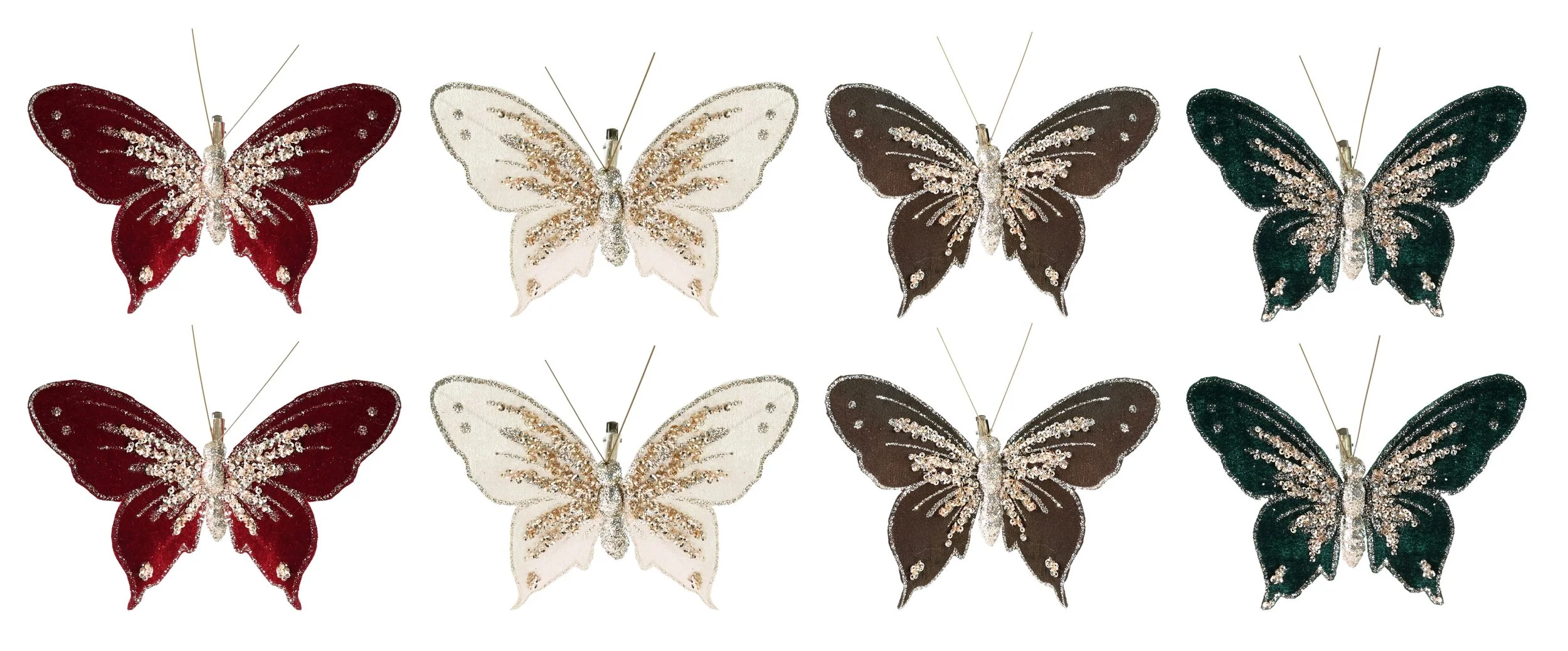 Velvet Butterfly Clip 2-Pack Assorted
