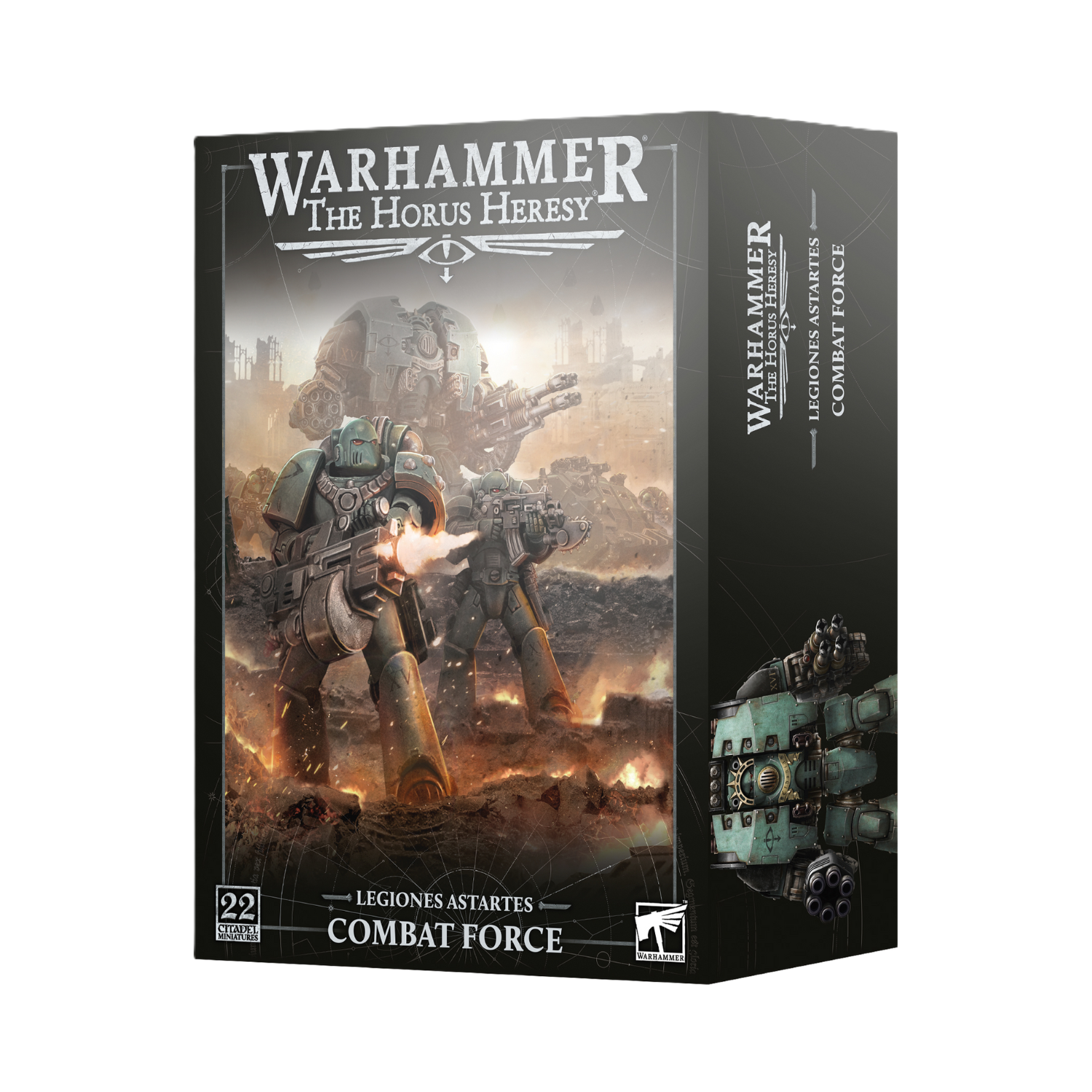Legiones Astartes Combat Force box set with Leviathan Dreadnought, Rhino, and Space Marines.