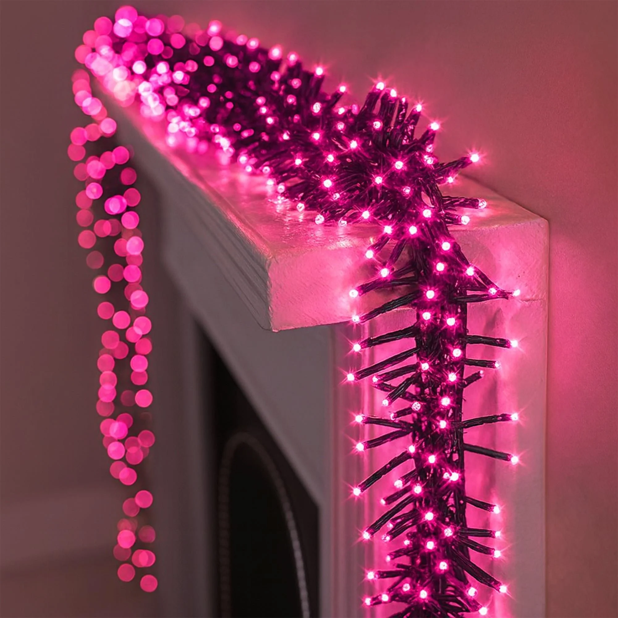 500 LED Connectable Cluster Lights – Pink