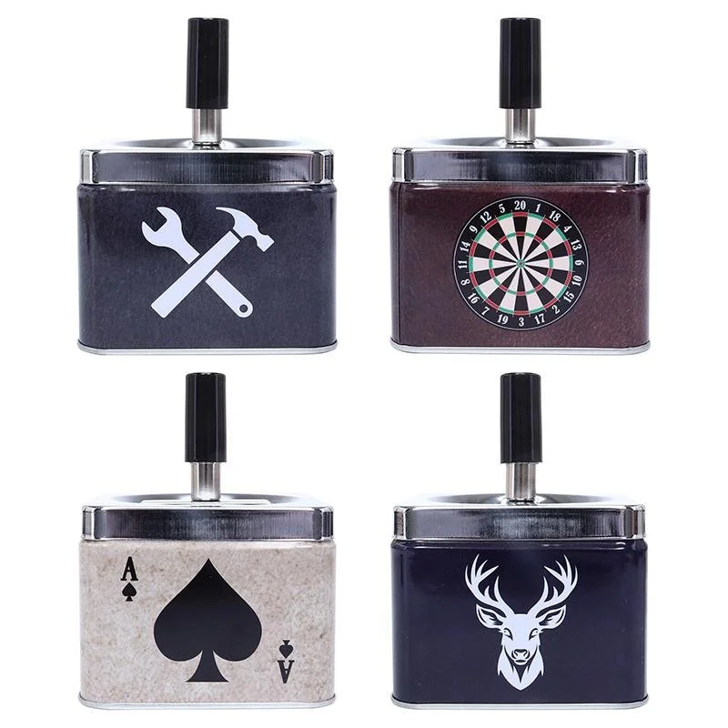 Man Cave Accessories Ashtray Butt Bucket with Spinner Top - assorted designs