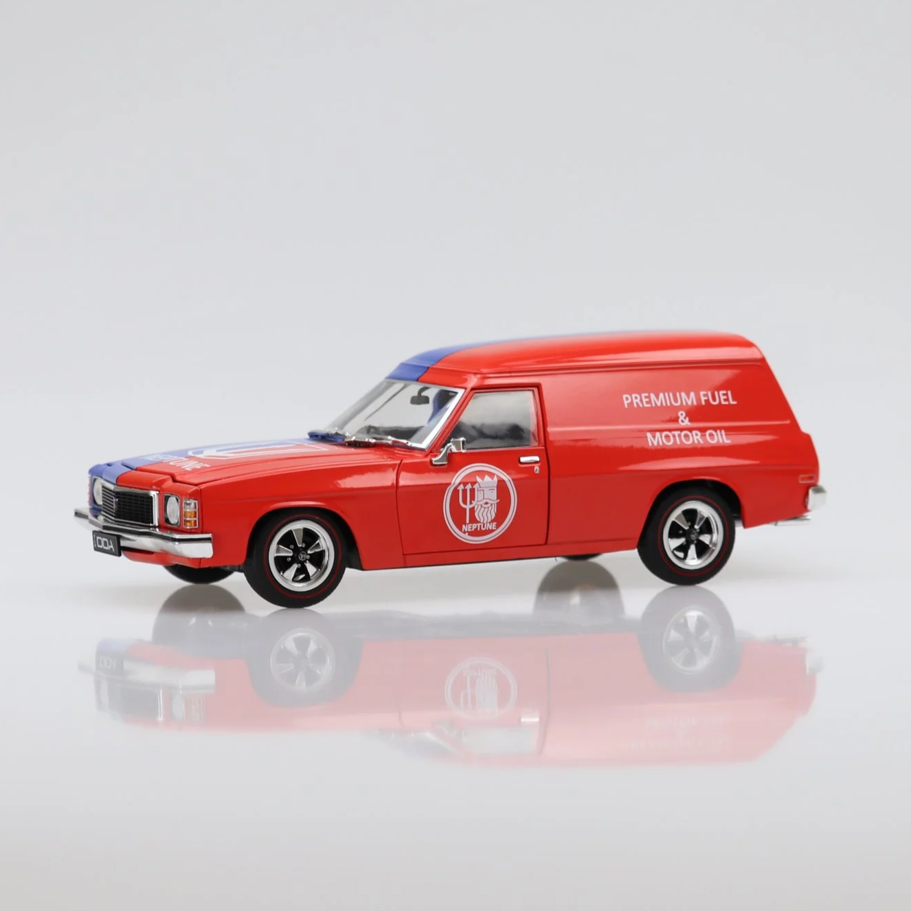 1:24 scale DDA Holden HJ Panel Van in Neptune Fuel livery – opening bonnet, doors, tailgate, detailed engine and Neptune branding