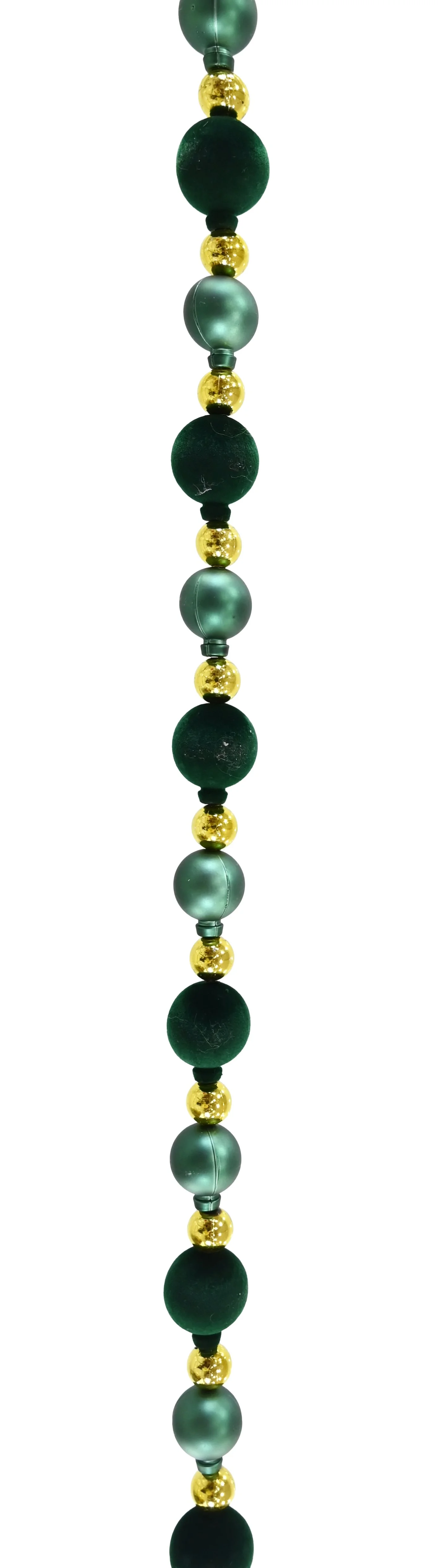 Flocked Bauble Garland Green 2.1m