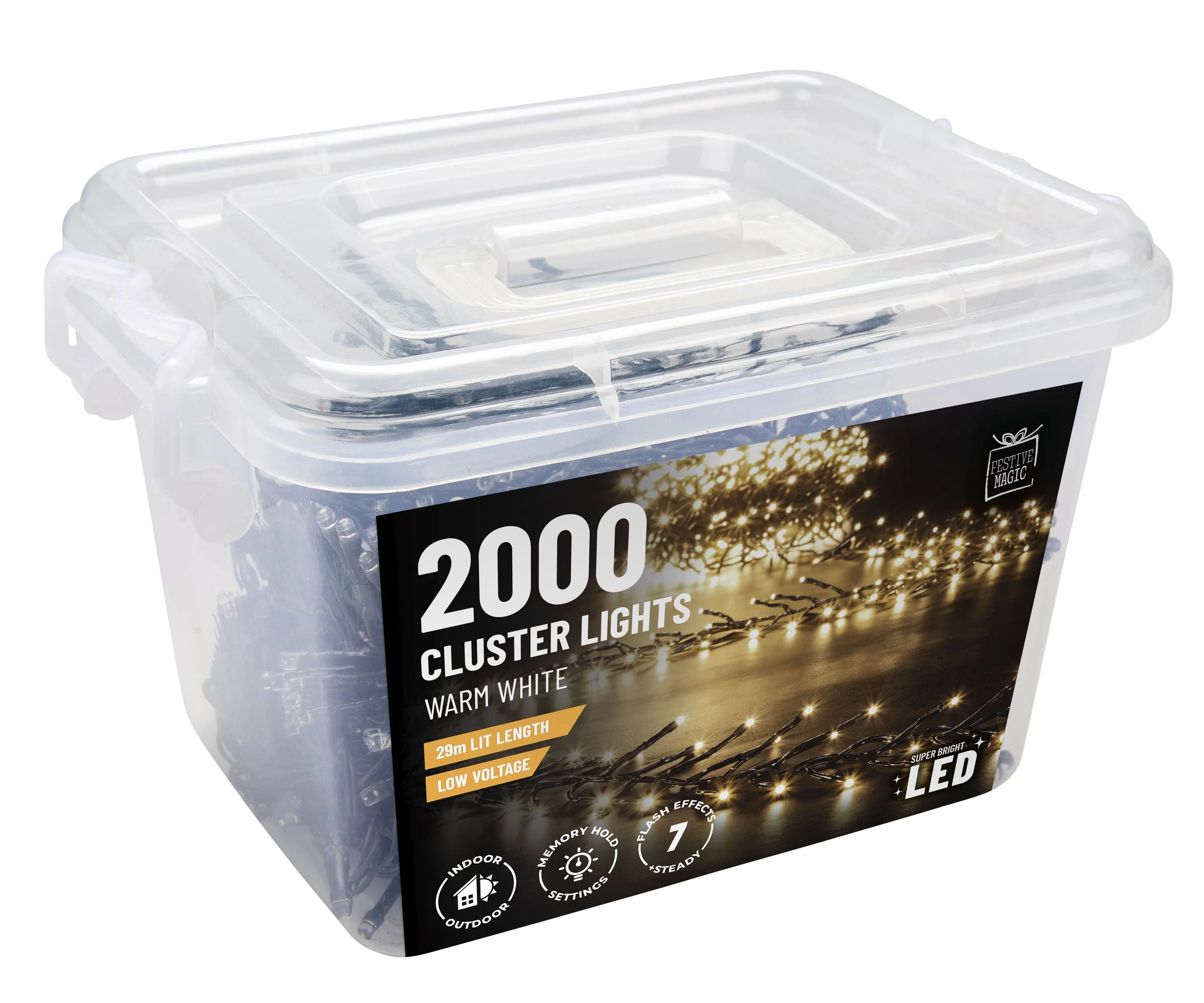2000 LED Cluster Lights – Warm