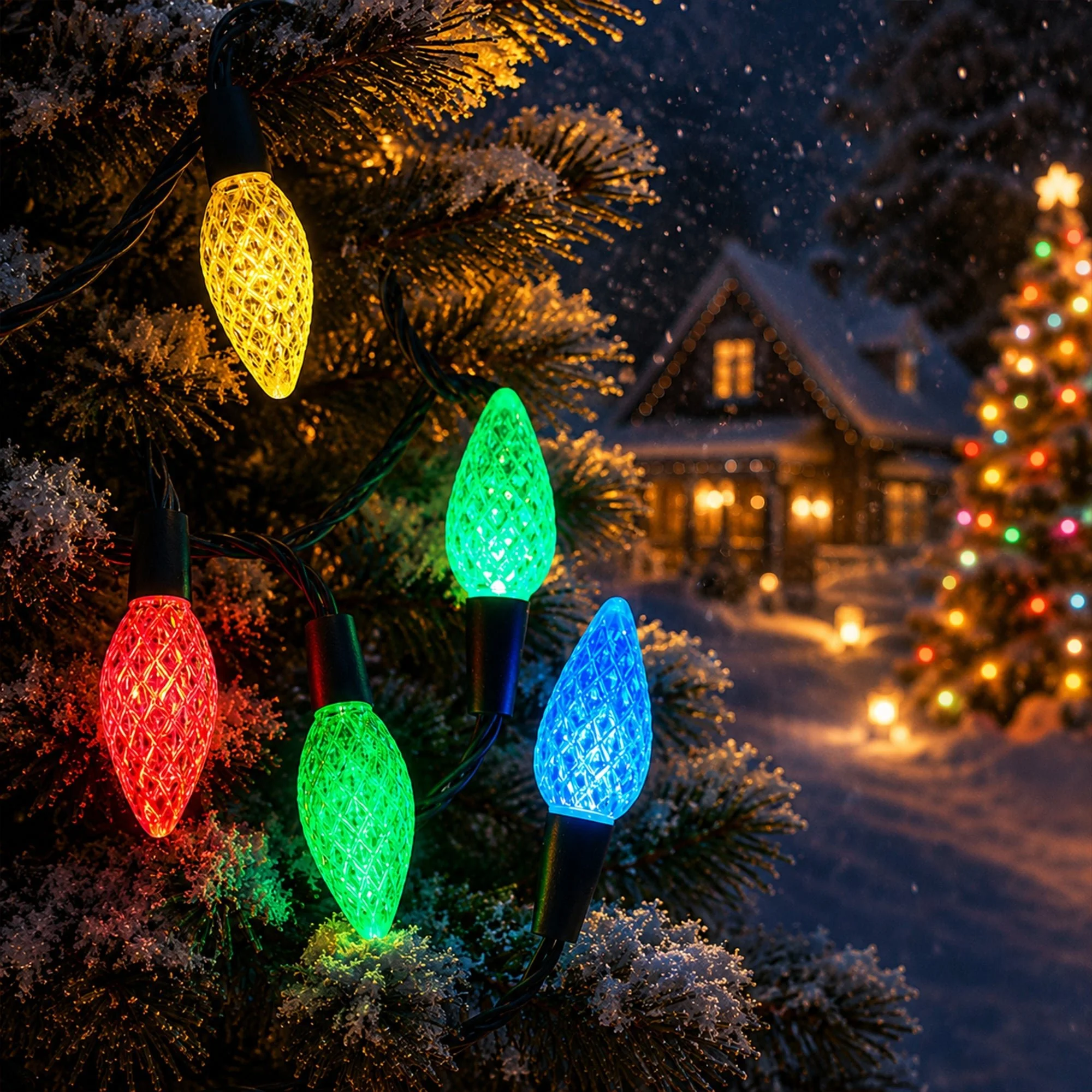 200 LED C6 Pinecone Connectable String Lights – Multicolour