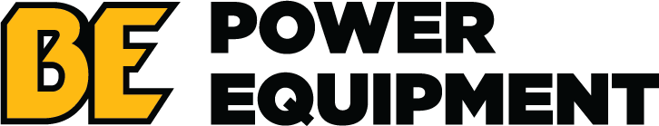 BE Power Equipment logo in yellow and black with bold letters.