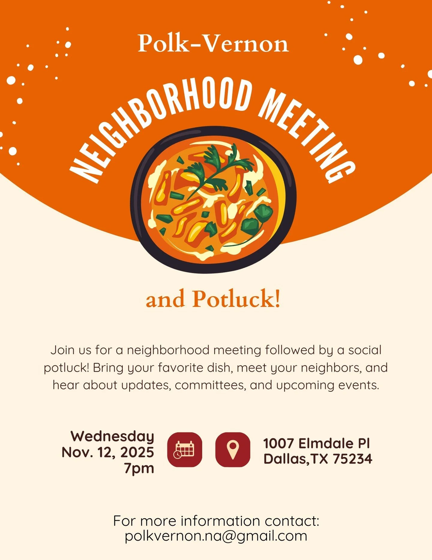 Started off the holiday season with a neighborhood meeting and potluck! A great excuse to enjoy good food and discuss ideas for the coming year.