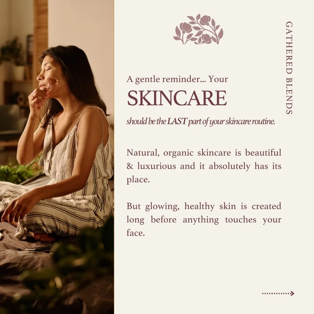 This may be controversial but, your skincare should be the LAST part of your skincare routine. Here me out, thoughts in the slides! 

Like if you agree?

 #gatheredblends #skincareroutine #nontoxicbeauty