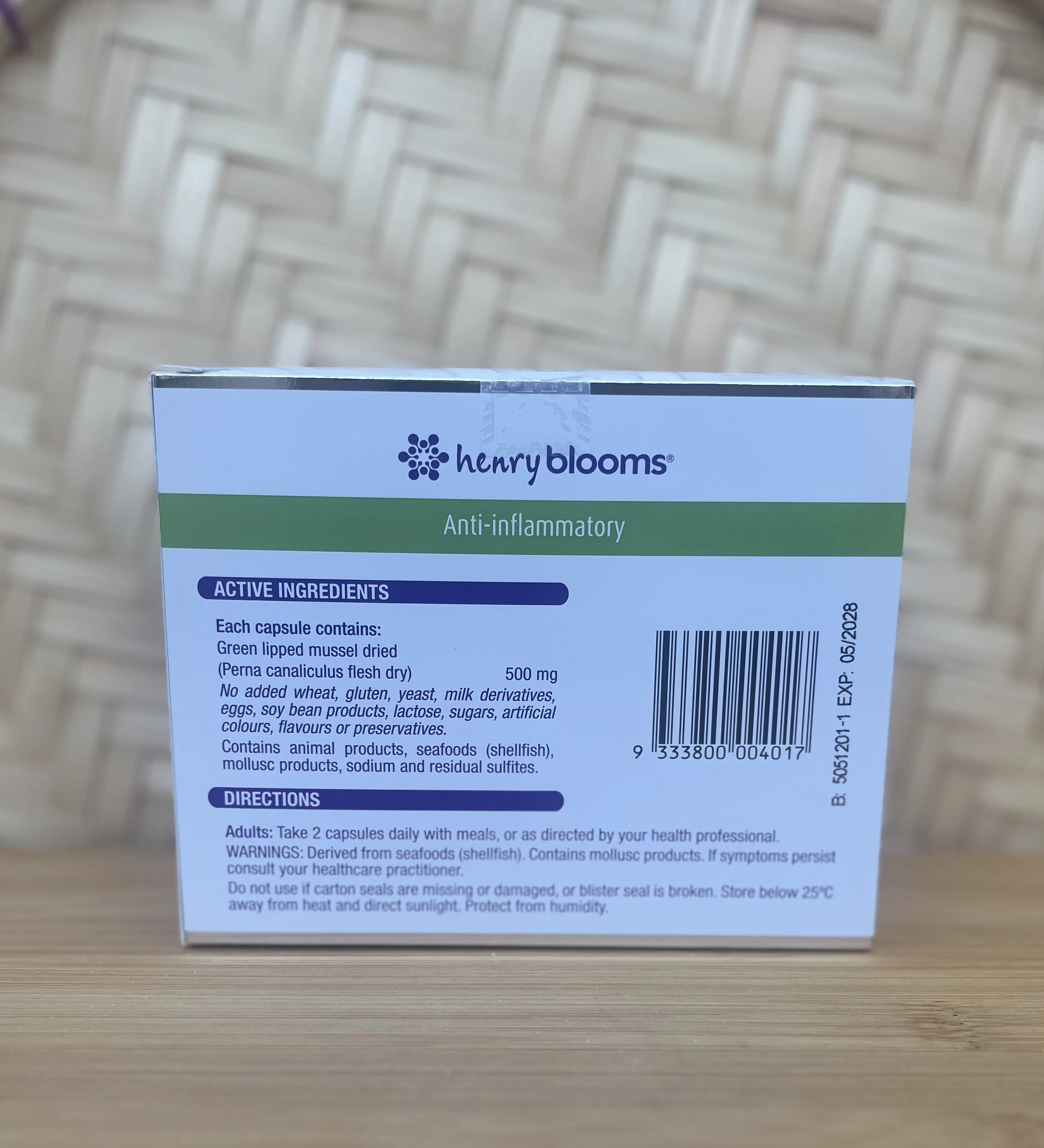 Henry Blooms Green Lipped Mussel 500mg