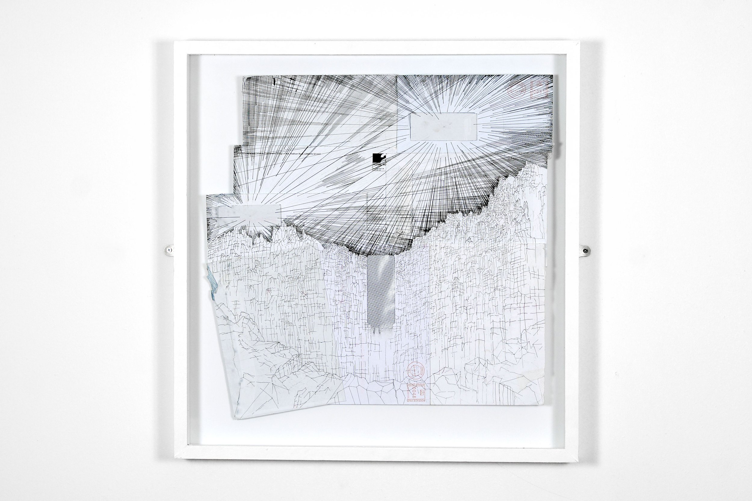 Paul Jones, 'Untitled, Waterfall, (Cliffhanger Series)', 2007. Ink pen and used envelope