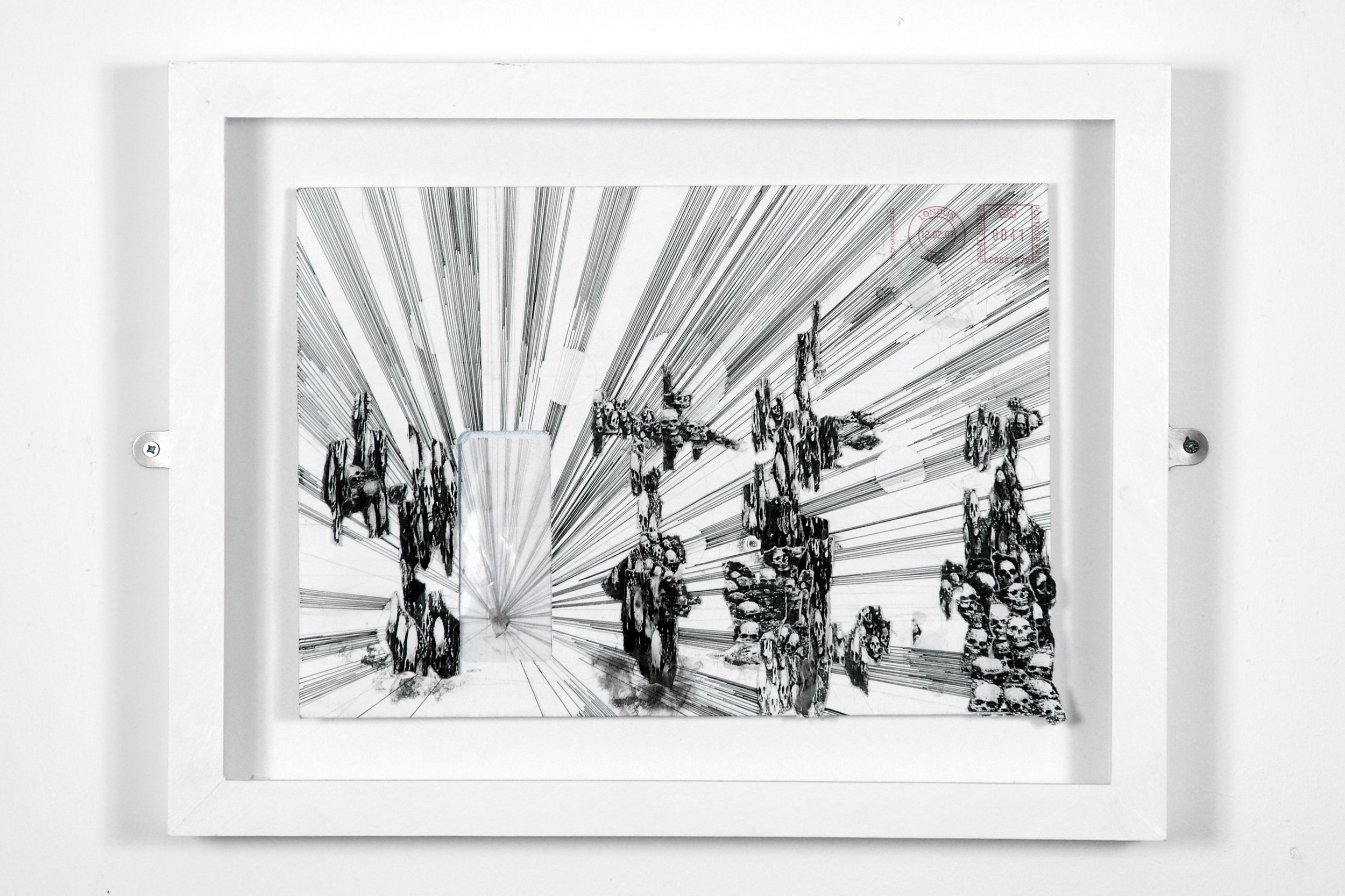 Paul Jones, 'Untitled 003, Skull Archipelago, (Cliffhanger Series)', 2007. Ink pen and used envelope, 65 x 46 cm. Photo: Steve Lynch