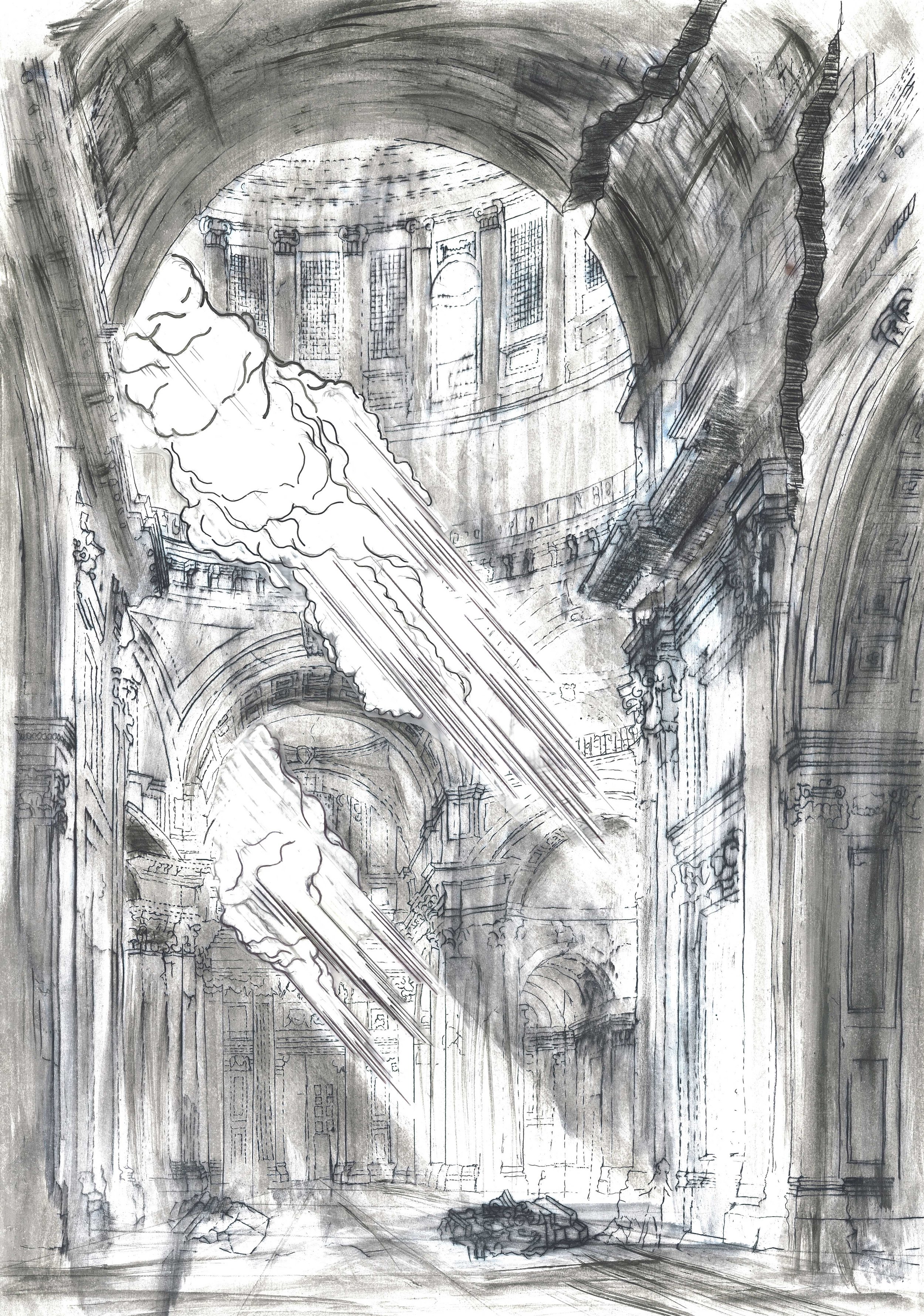Paul Jones, 'Untitled, St Pauls Anomaly 002', 2021. Paper, drafting film and ink,
35 x 25 cm