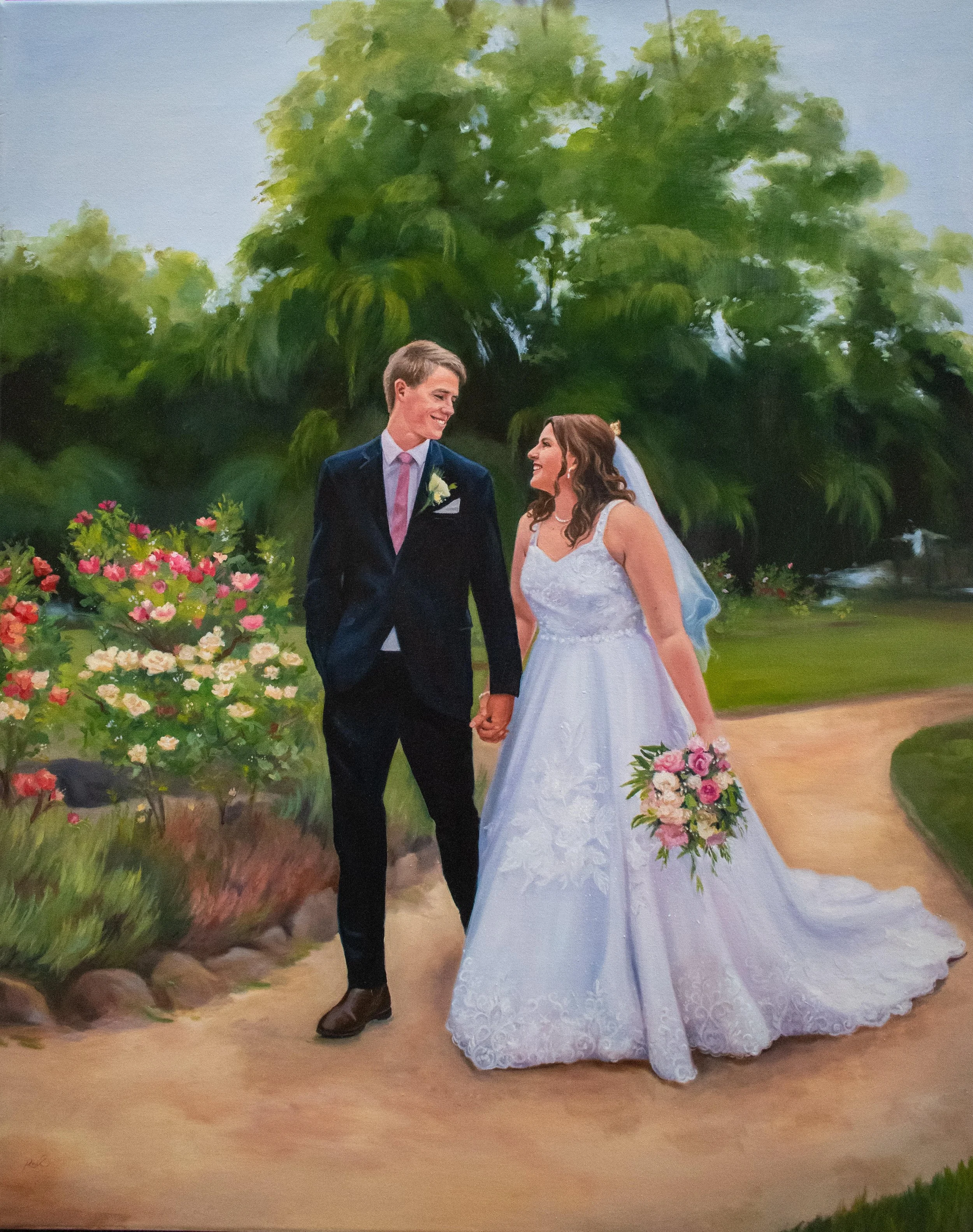 Rachel & Victor | Albury Botanical Gardens | Feb 2026 | Live Wedding Painting