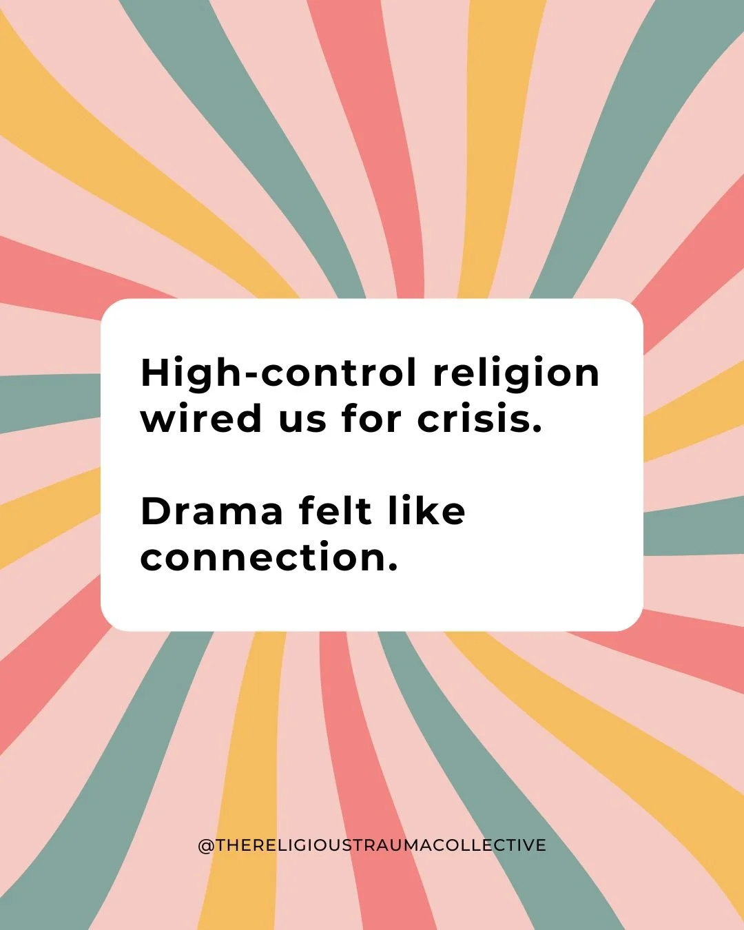 Growing up in high-control religion, drama was often the air we breathed. 

People groups and differing beliefs were pitted against each other, fear was stoked, and everyday moments were framed as part of a cosmic battle. The stakes were life or deat