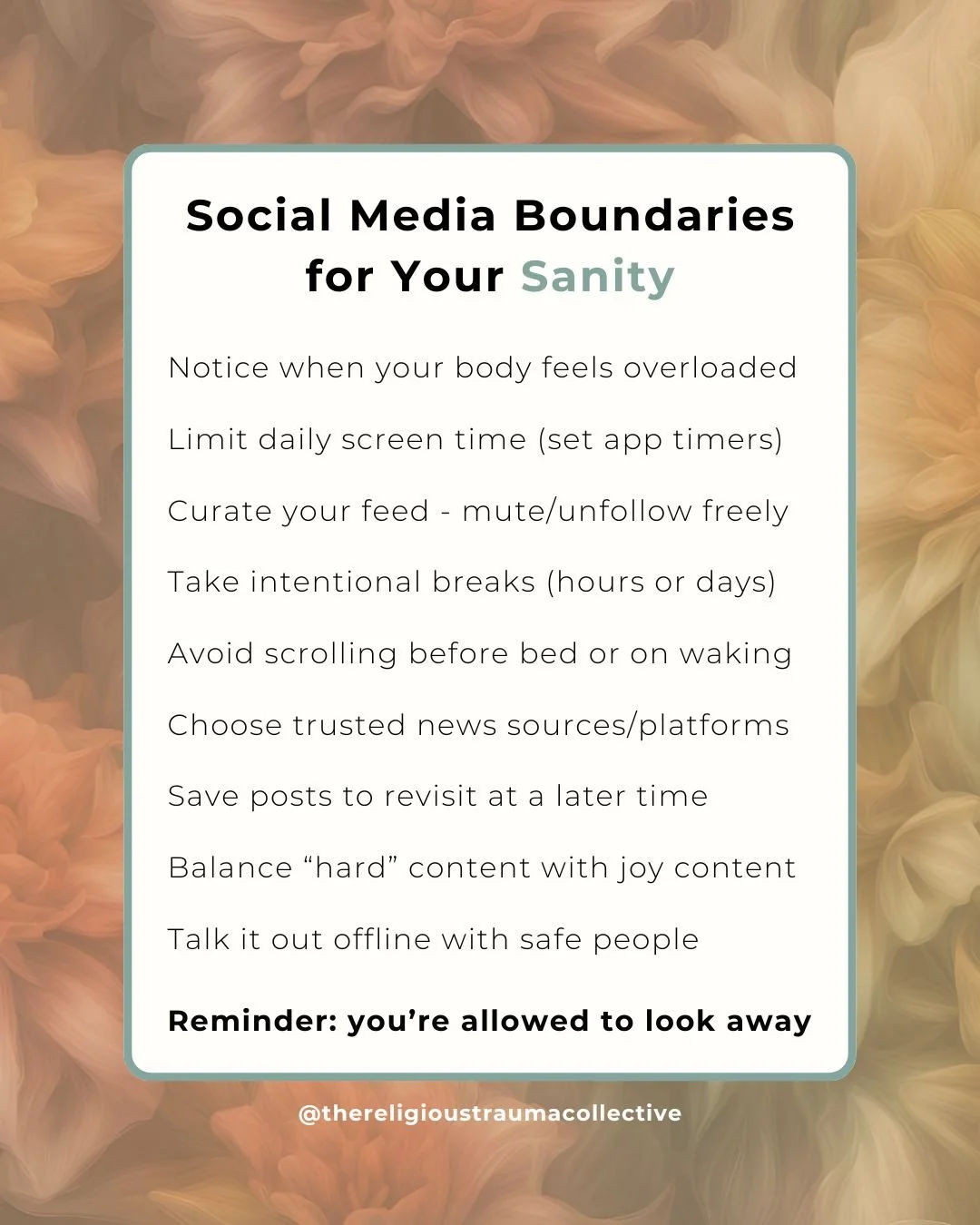There is something beautifully ironic that I am the one doing the post on social media boundaries. But as someone who spends a good time on IG I feel more than able to talk about how I have balanced social media when it feels like the world is crumbl