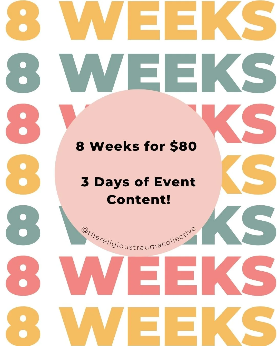 🎉🎉 Exciting Offer 🎉🎉

Missed the full All Access Pass? No worries,  we&rsquo;ve got a special option just for you!

For just $80, you can access all 3 days of the Religious Trauma Collective Online Event over 8 weeks. That&rsquo;s over 20 powerfu