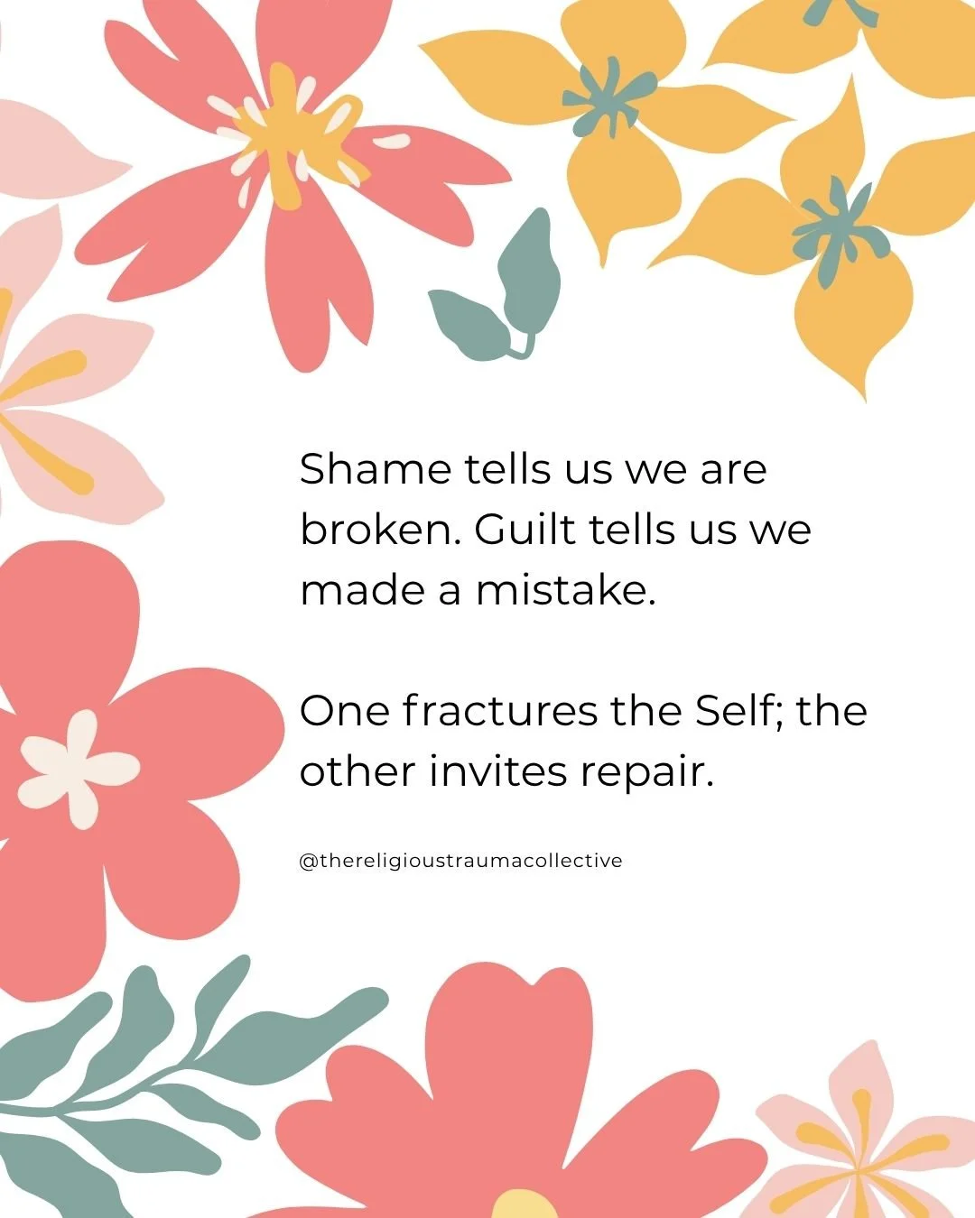 Shame is different from guilt. Guilt says:&rdquo; I did something bad or against my values&rdquo;. Shame says: &ldquo;I am bad and deserve consequences.&rdquo;

When shame becomes embedded in us through spiritual or religious systems it shapes how we