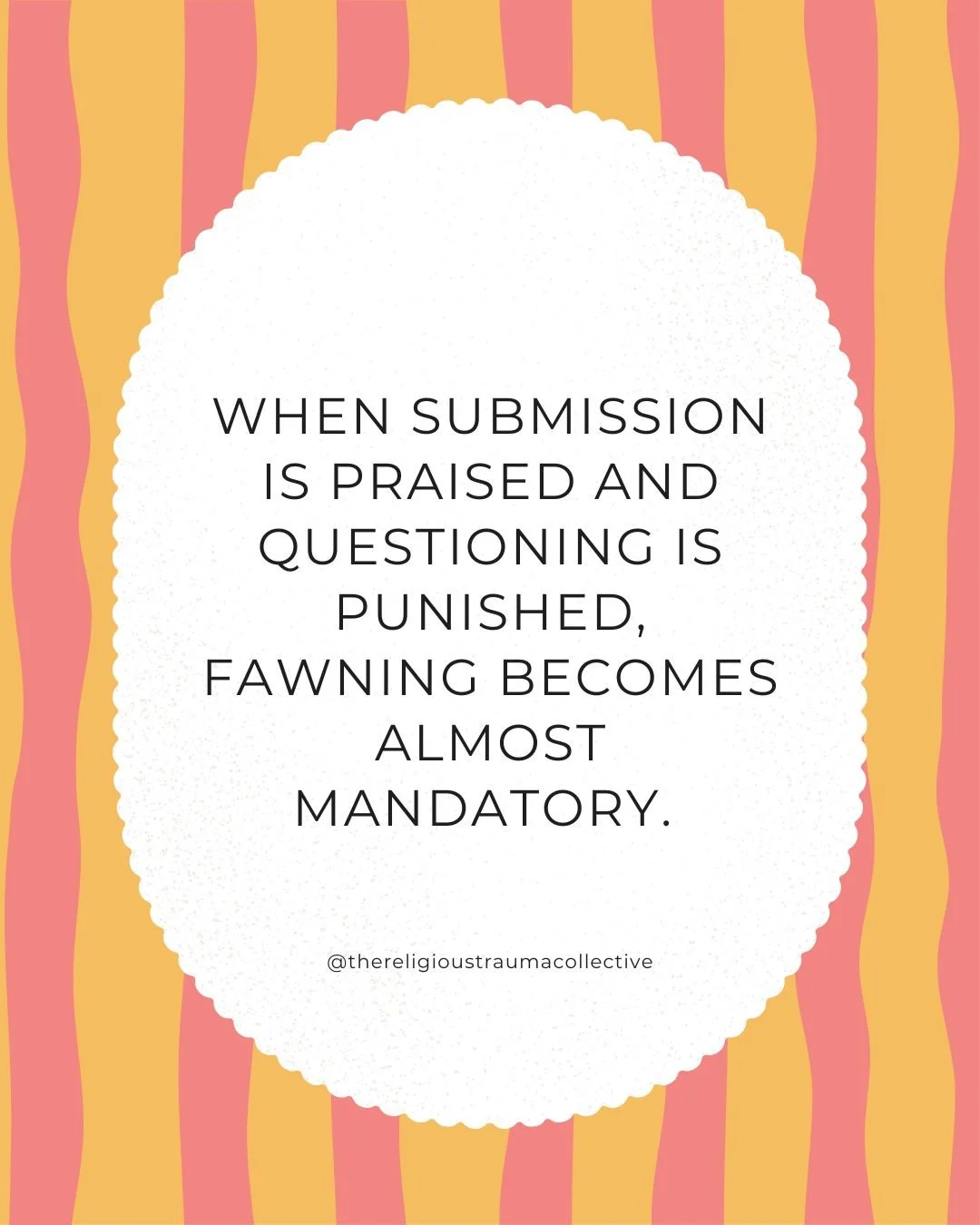 Fawning isn&rsquo;t weakness, it&rsquo;s a survival mechanism, a stress and trauma response that kept us safe in overwhelming environments.

For many of us with religious trauma, shame that led to fawning became the way we stayed connected, protected