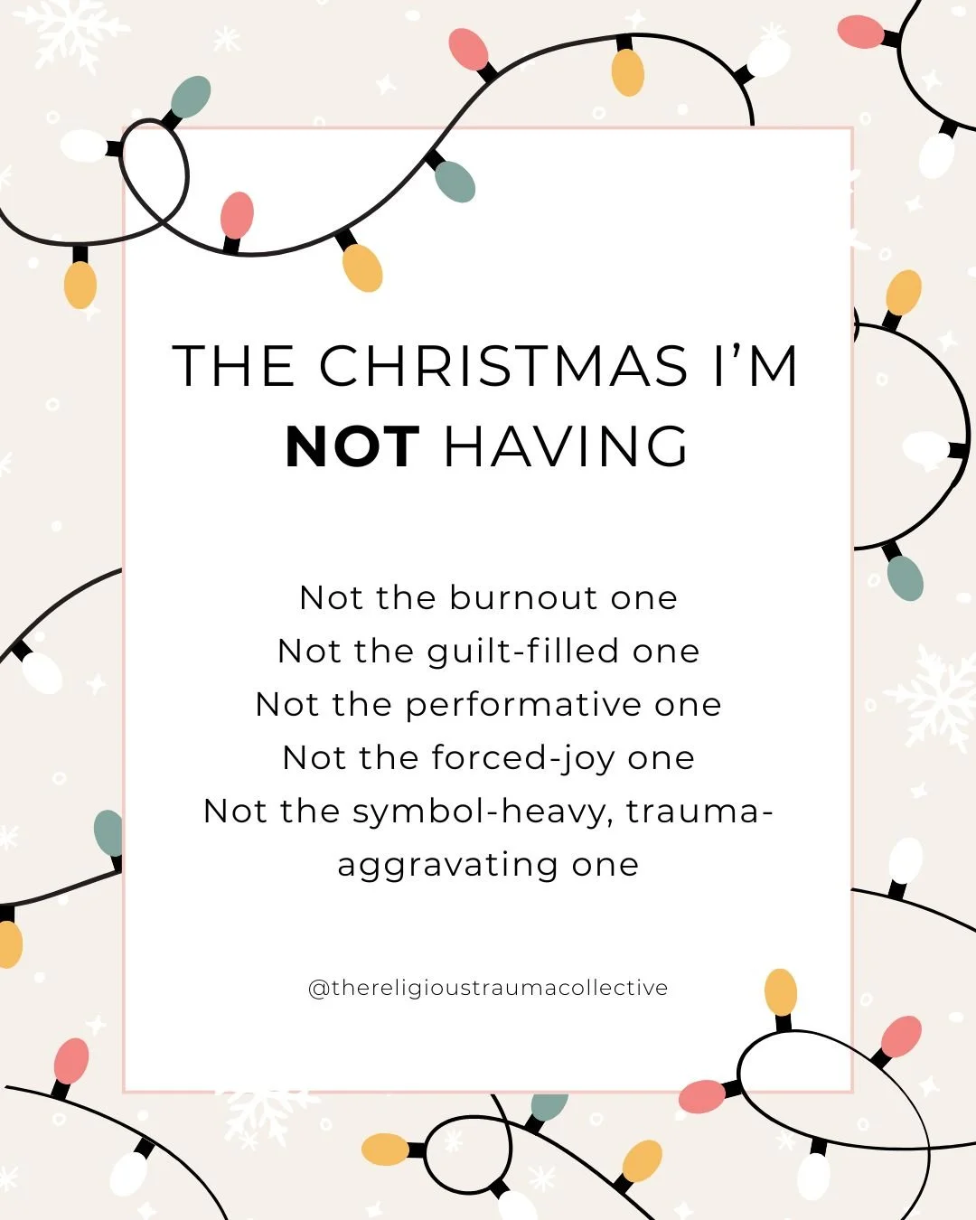 There are so many versions of Christmas I&rsquo;m not having - and maybe you aren&rsquo;t either.

🚫 I&rsquo;m not having the Christmas where exhaustion is framed as &ldquo;servant-heartedness&rdquo; and burnout is &ldquo;godly sacrifice.&rdquo;

🚫
