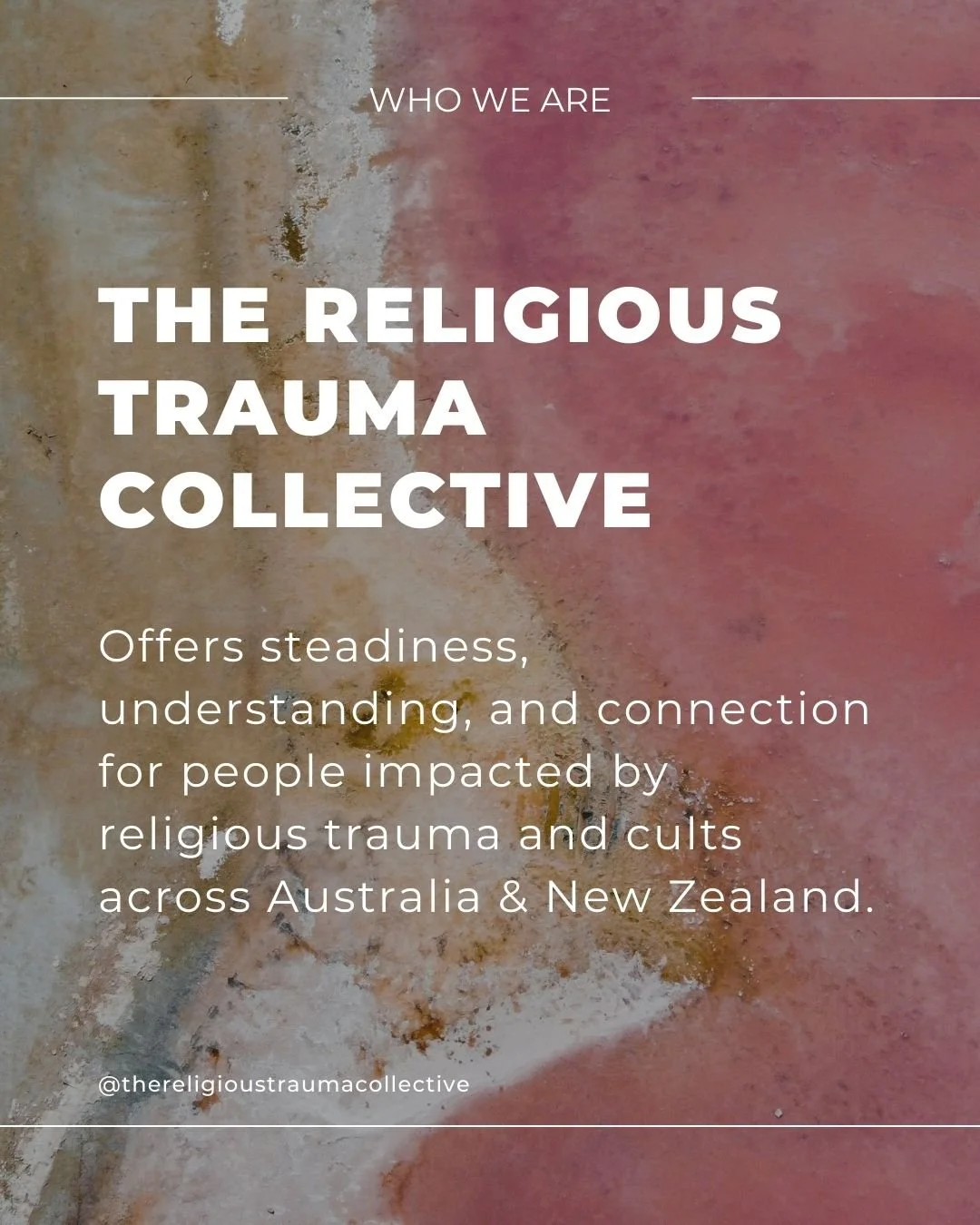 The Religious Trauma Collective exists to offer a place of steadiness and understanding. We recognise a significant gap in informed public conversation and in therapeutic practice, where religious trauma is often misunderstood or difficult for both s