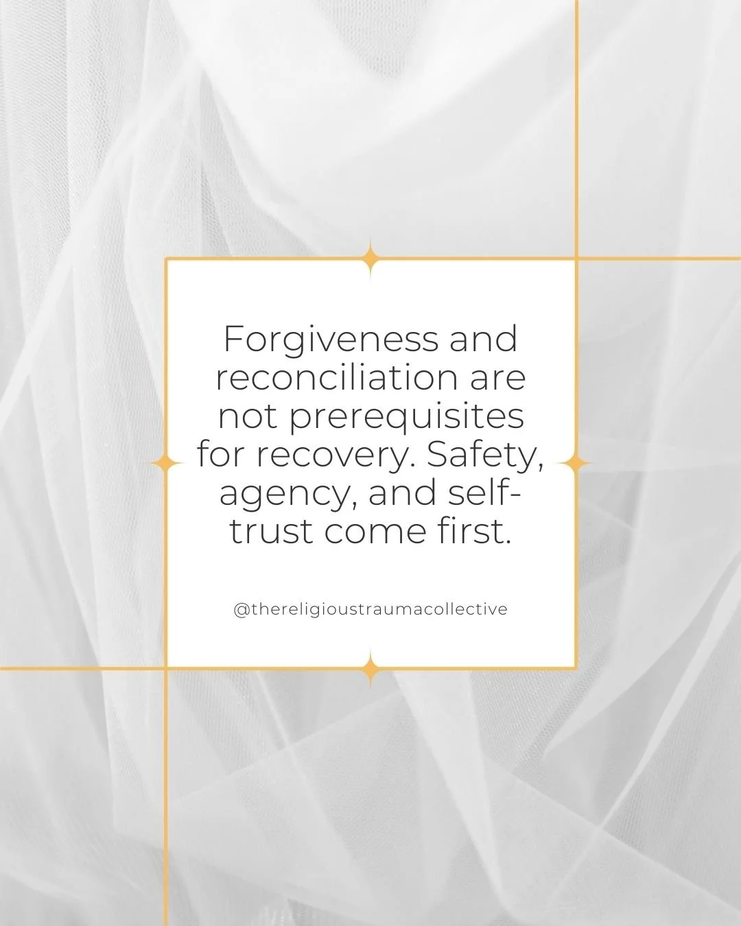This comes up a lot in therapy spaces, especially for people recovering from religious harm, spiritual abuse, or high-control systems.

Many of us were taught that real recovery looks like forgiveness. Or reconciliation. Or access to someone who neve