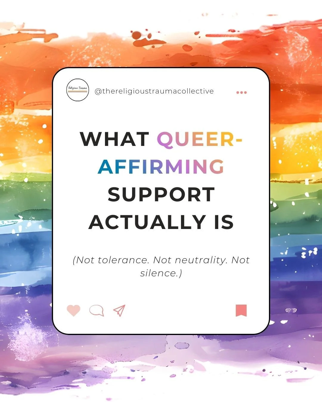 A lot of people have been told they received &ldquo;affirming&rdquo; support when what they actually experienced was tolerance with limits.

🚫 You&rsquo;re accepted&hellip; as long as you don&rsquo;t talk about your partner.
🚫 You&rsquo;re welcome&