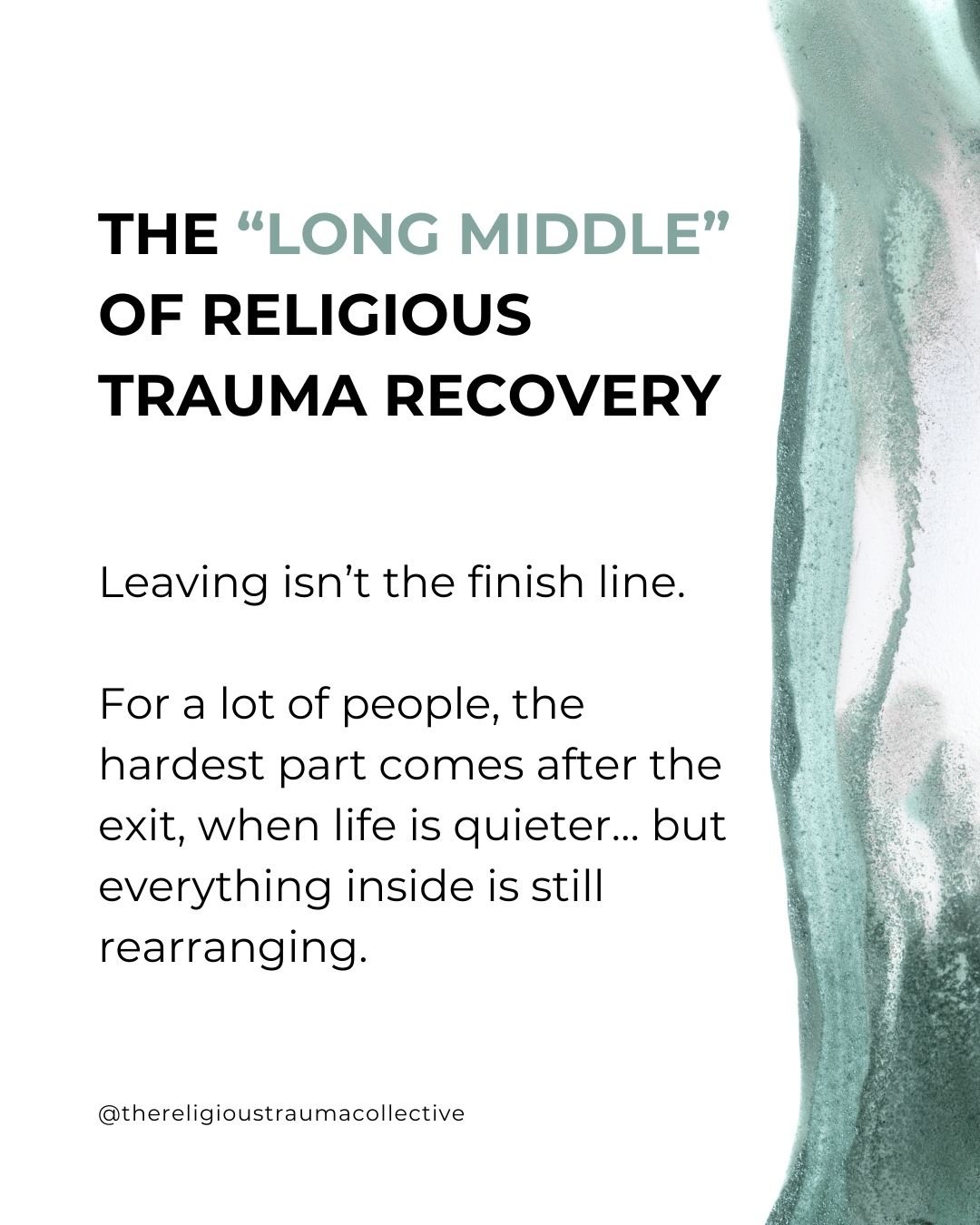 Recovery from religious trauma and cults is rarely quick or tidy.

There is often a long middle - a stretch of time after leaving or beginning to ask questions, where things feel unclear, emotionally uneven, and slower than expected. 

Old beliefs no