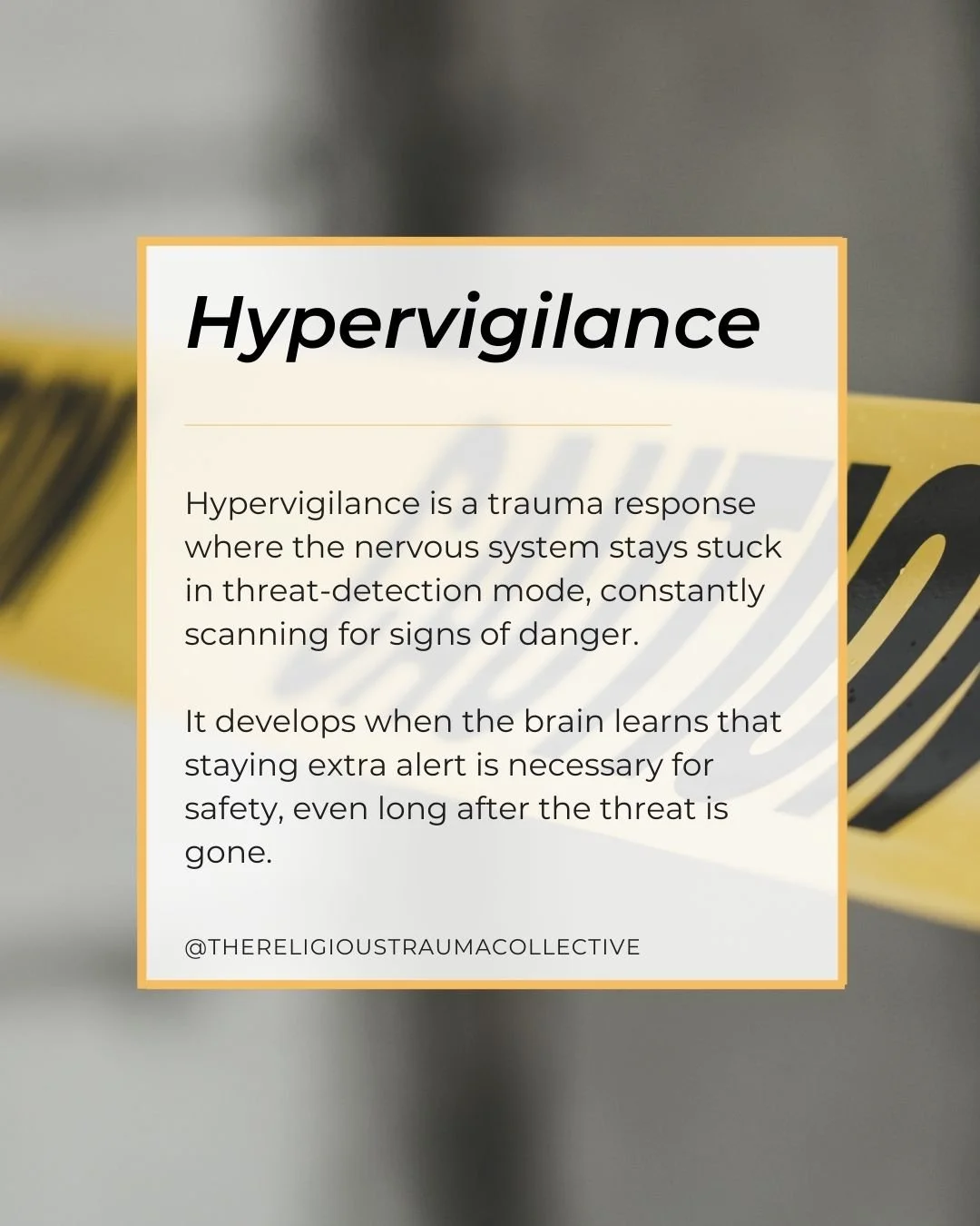 Many survivors of high-control religious environments expect that once they leave, the fear will stop, but often it doesn&rsquo;t.

Hypervigilance can linger long after the environment itself is gone. You might find yourself scanning conversations fo