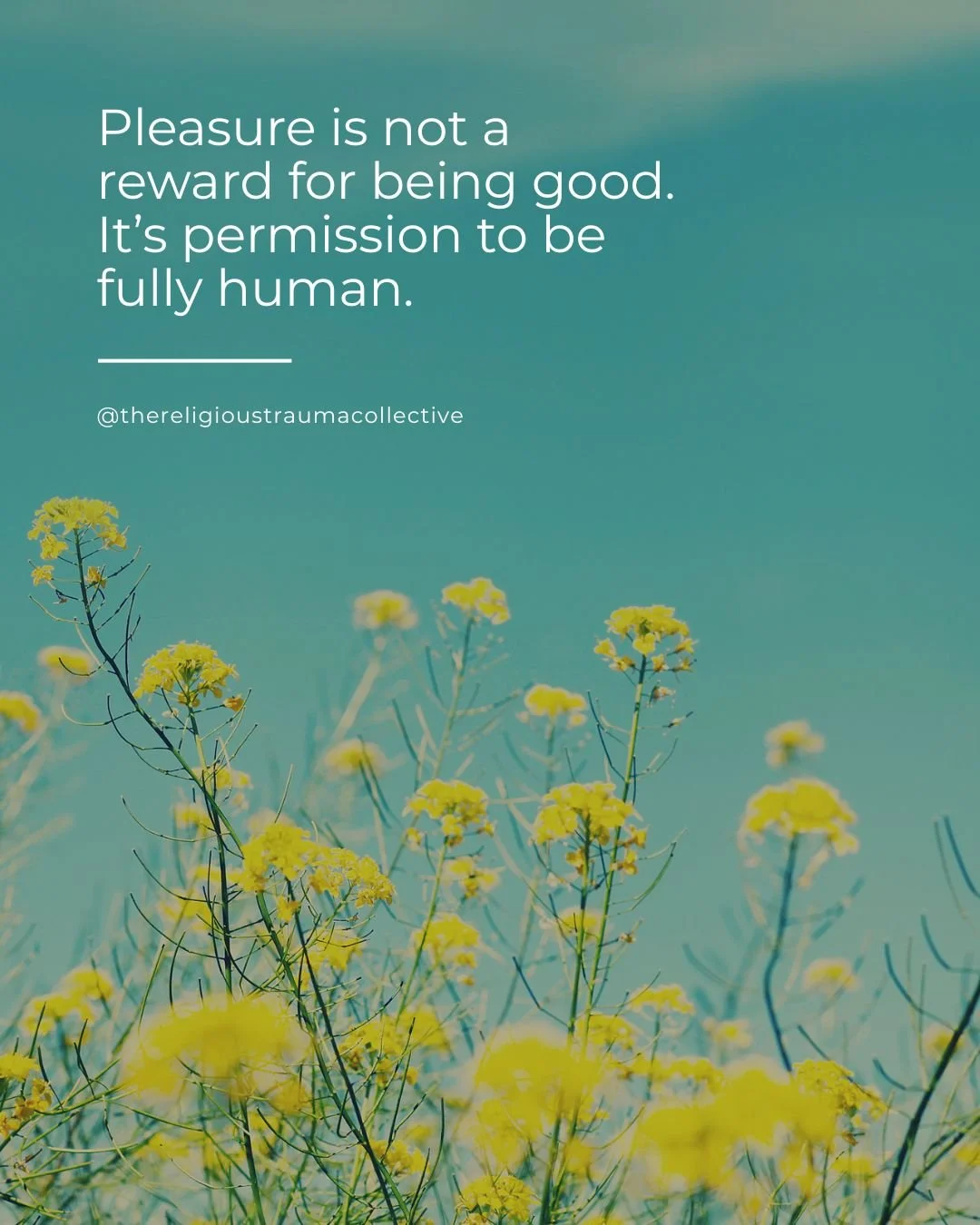 Many high-control faith spaces teach us to be wary of pleasure. Enjoyment is monitored. Desire is moralised. Happiness is acceptable only if it doesn&rsquo;t distract from devotion or obedience.

So even after leaving, pleasure can come with a funny 