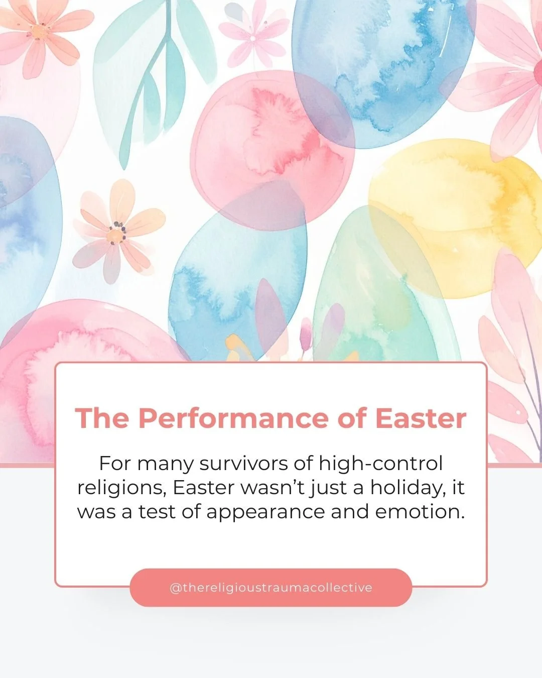 For many survivors of high-control religious environments Easter was not just a meaningful holiday, it was a performance.

There were expectations about how you should look, feel, and participate.

➡️ You dressed up.
➡️ You attended multiple services