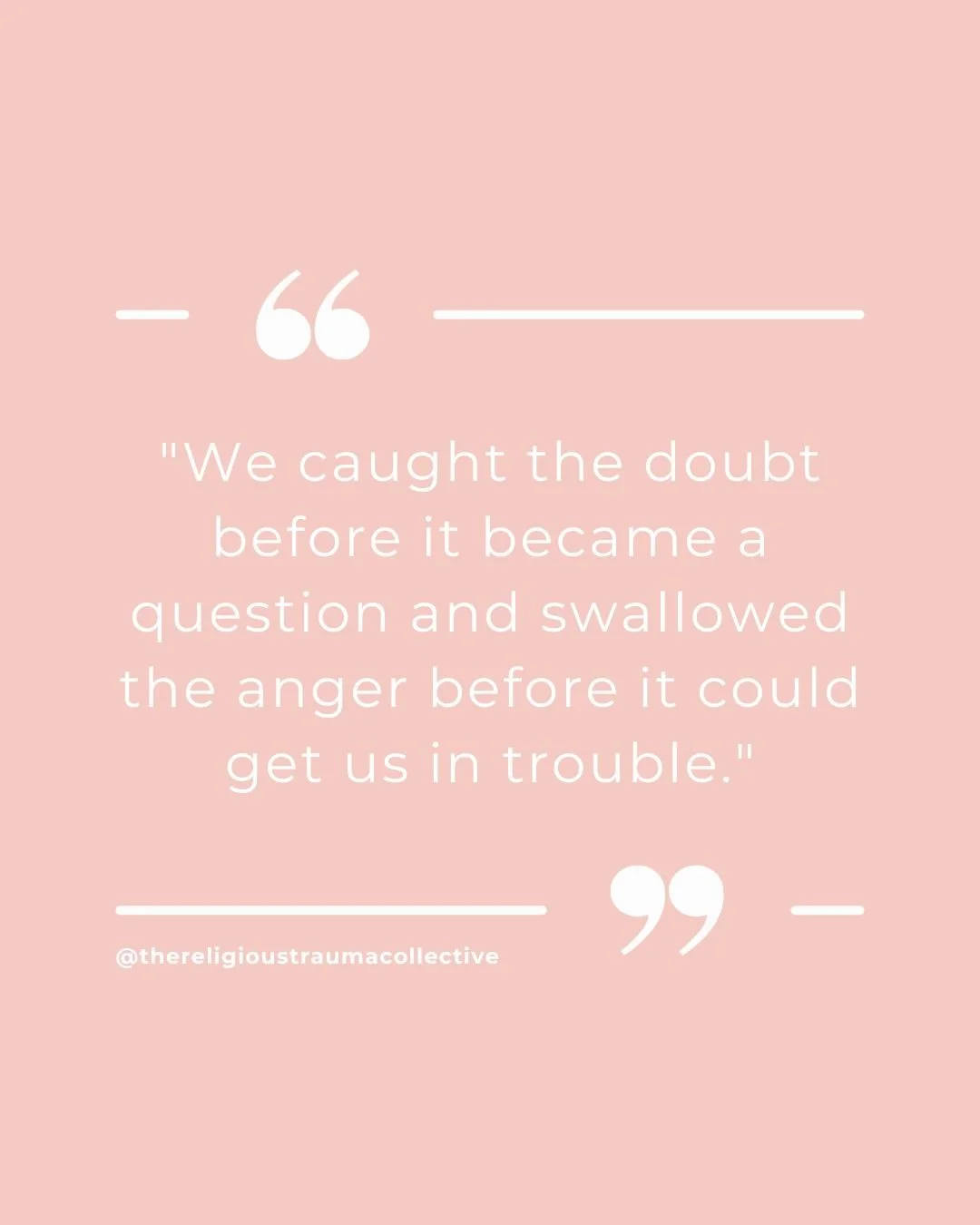 One of the most clarifying things about recovering from high-control religion is realising how much energy went into managing our own emotional lives before anyone else even had to.

We caught the doubt before it became a question and swallowed the a