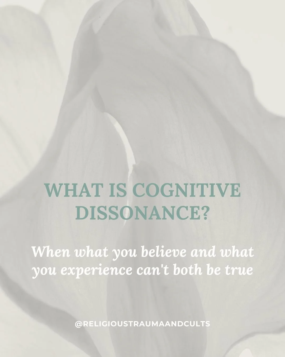 Cognitive dissonance is what happens when two contradictory things exist in your mind at the same time; a belief and an experience, a value and a reality, that can't both be true simultaneously. The tension between them creates a discomfort the mind 