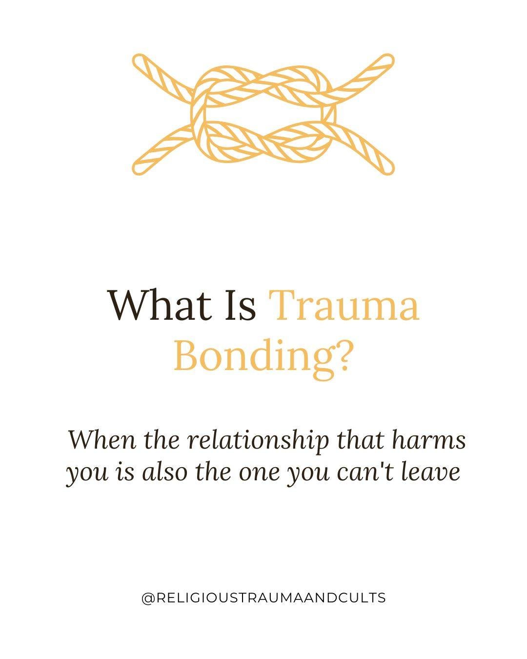 Trauma bonding is one of the most misunderstood dynamics in recovery from high-control environments and one of the most important to understand.

It describes the powerful emotional attachment that forms when cycles of harm and relief repeat over tim