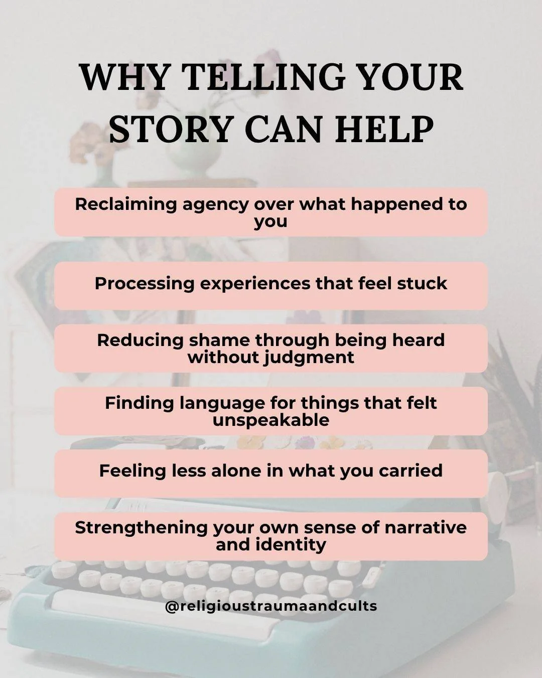 Telling your story, when the timing is right and the space is safe can be one of the more quietly powerful things in recovery. ❤️&zwj;🩹

Not because it resolves everything. Not because the telling itself is the destination. But because there's somet